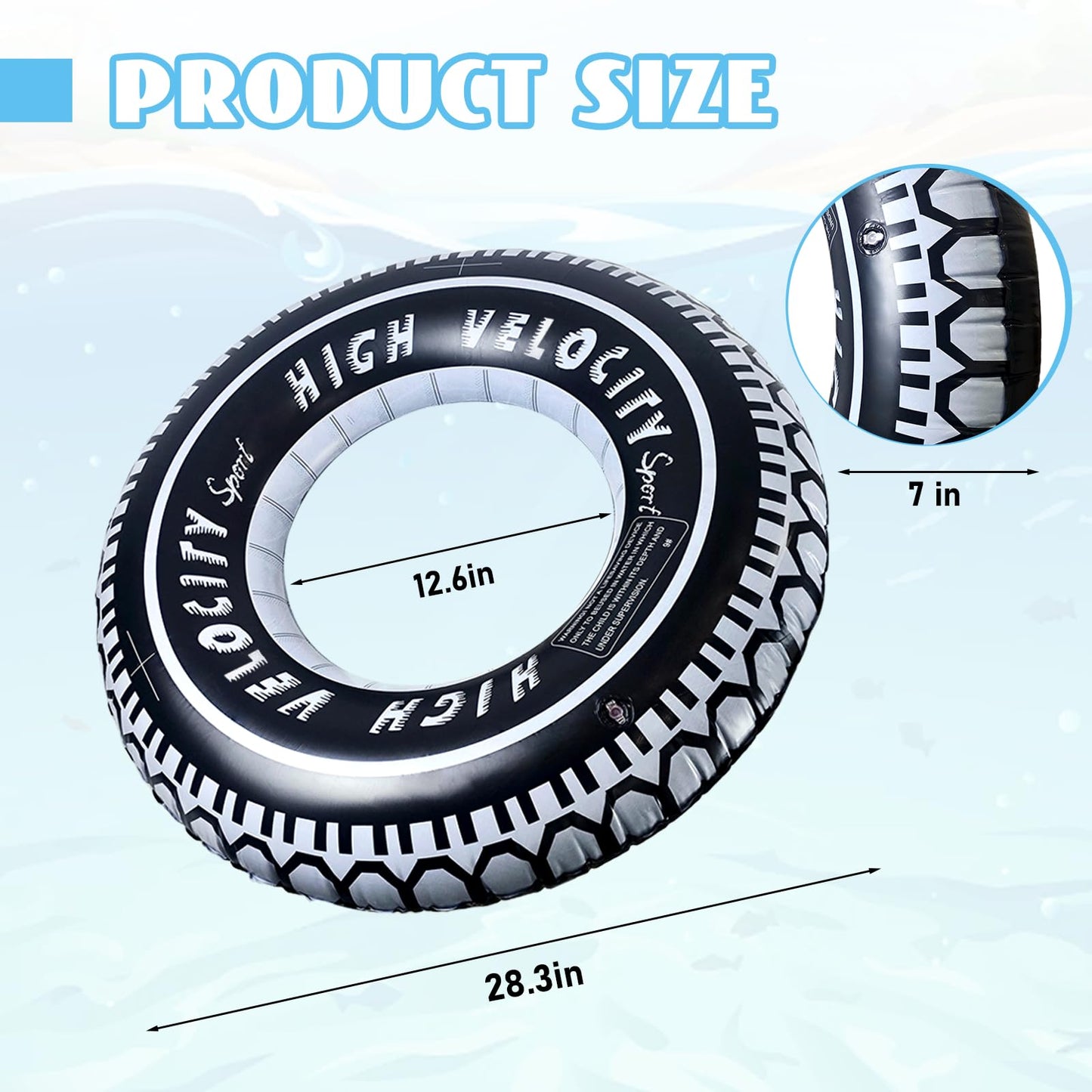 Zaruatu 4 Pack Inflatable Tire Tubes – 32-Inch Giant Pool Floats for Adults