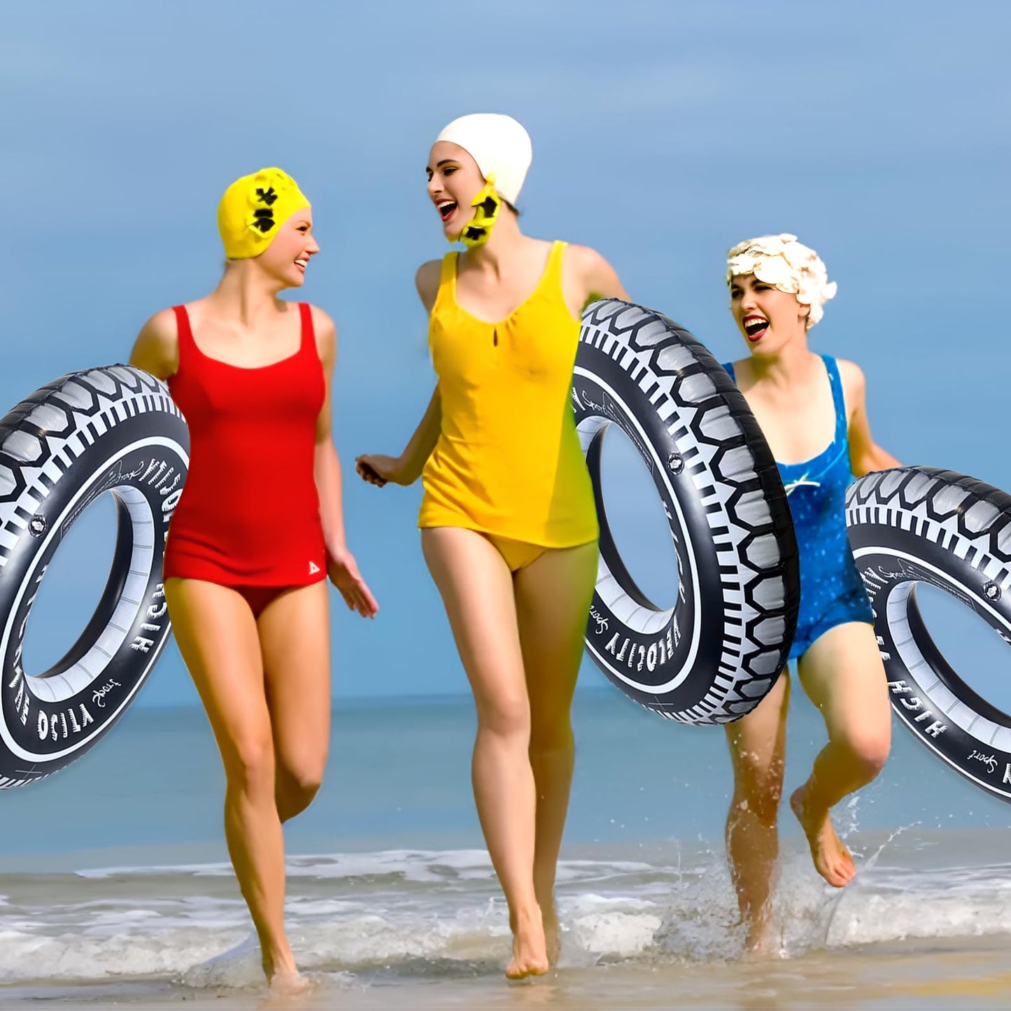 Zaruatu 4 Pack Inflatable Tire Tubes – 32-Inch Giant Pool Floats for Adults