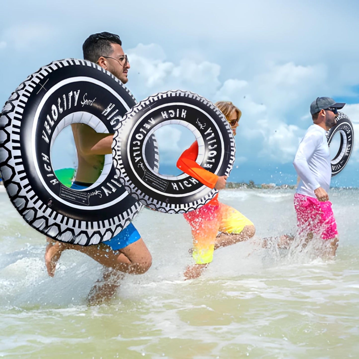 Zaruatu 4 Pack Inflatable Tire Tubes – 32-Inch Giant Pool Floats for Adults