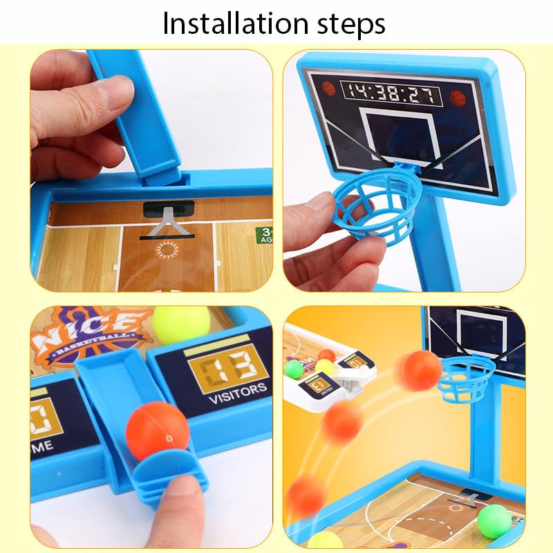 Zasnynua 2 Pack Tabletop Basketball Game Toys – Desk & Office Fun for Kids and Adults
