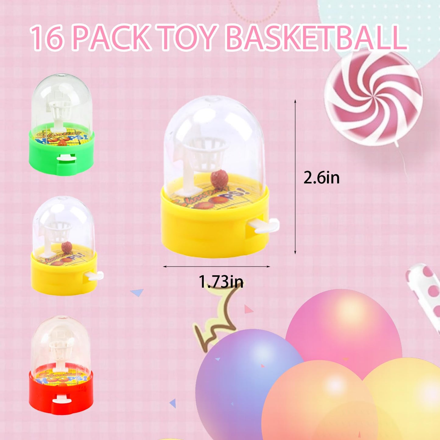 Zasnynua 16-Pack Mini Basketball Finger Shooting Games – Party Favors & Classroom Rewards