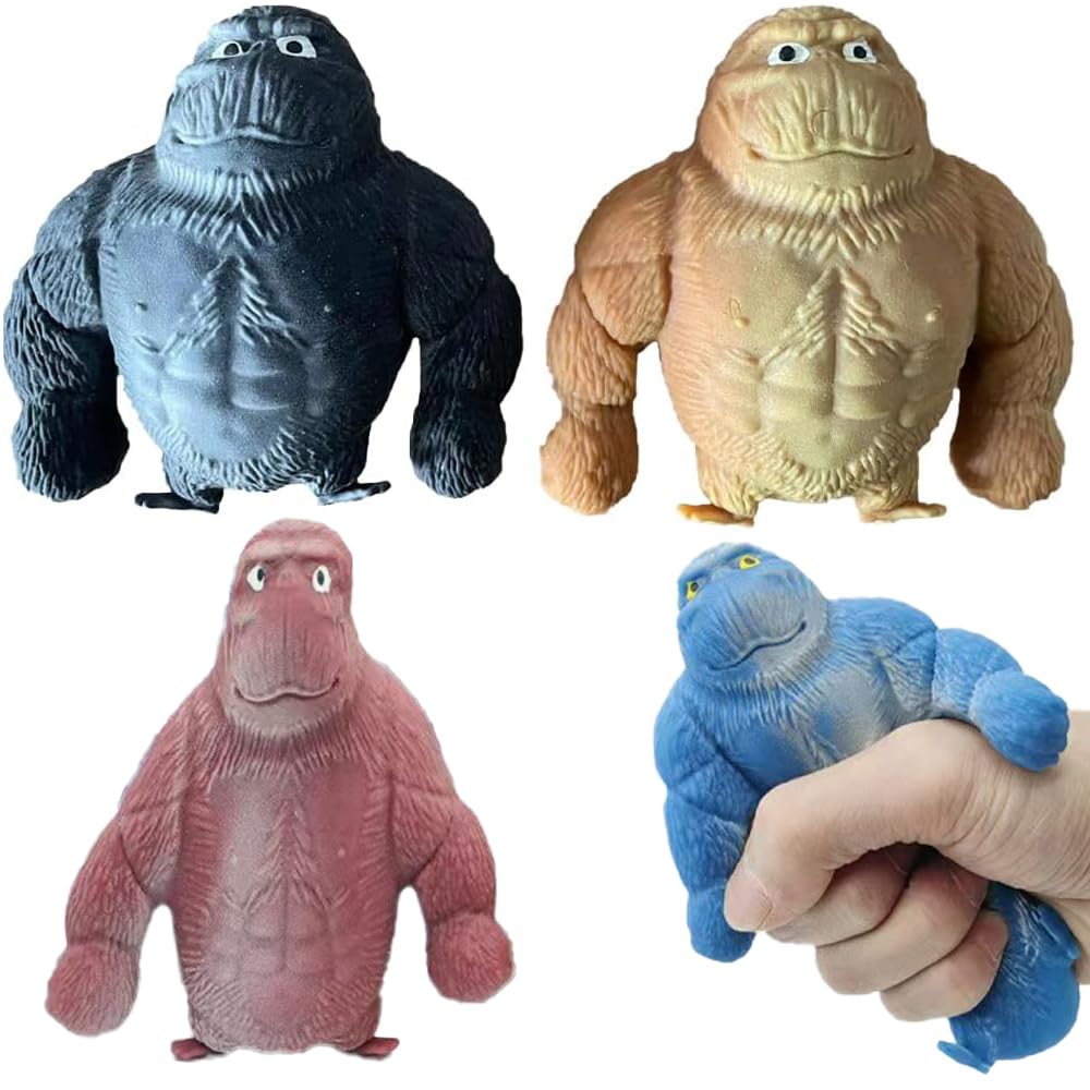 Zasnynua 2-Pack Random Color Monkey Stress Balls – Funny Squishy Fidget Toys