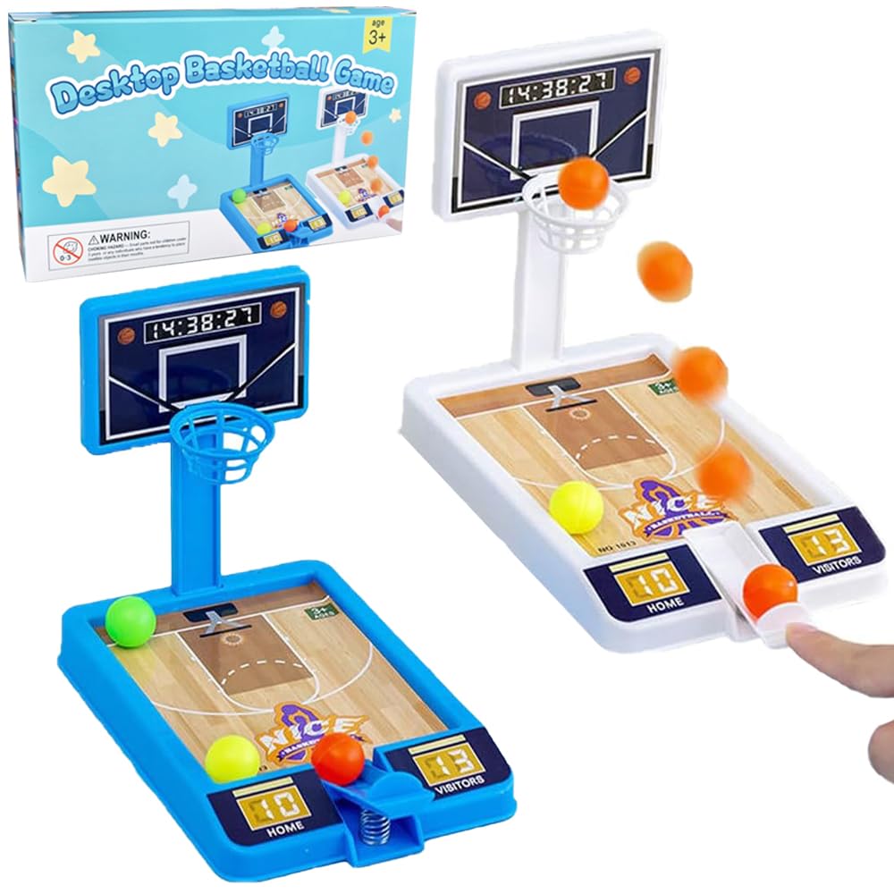 Zasnynua 2 Pack Tabletop Basketball Game Toys – Desk & Office Fun for Kids and Adults