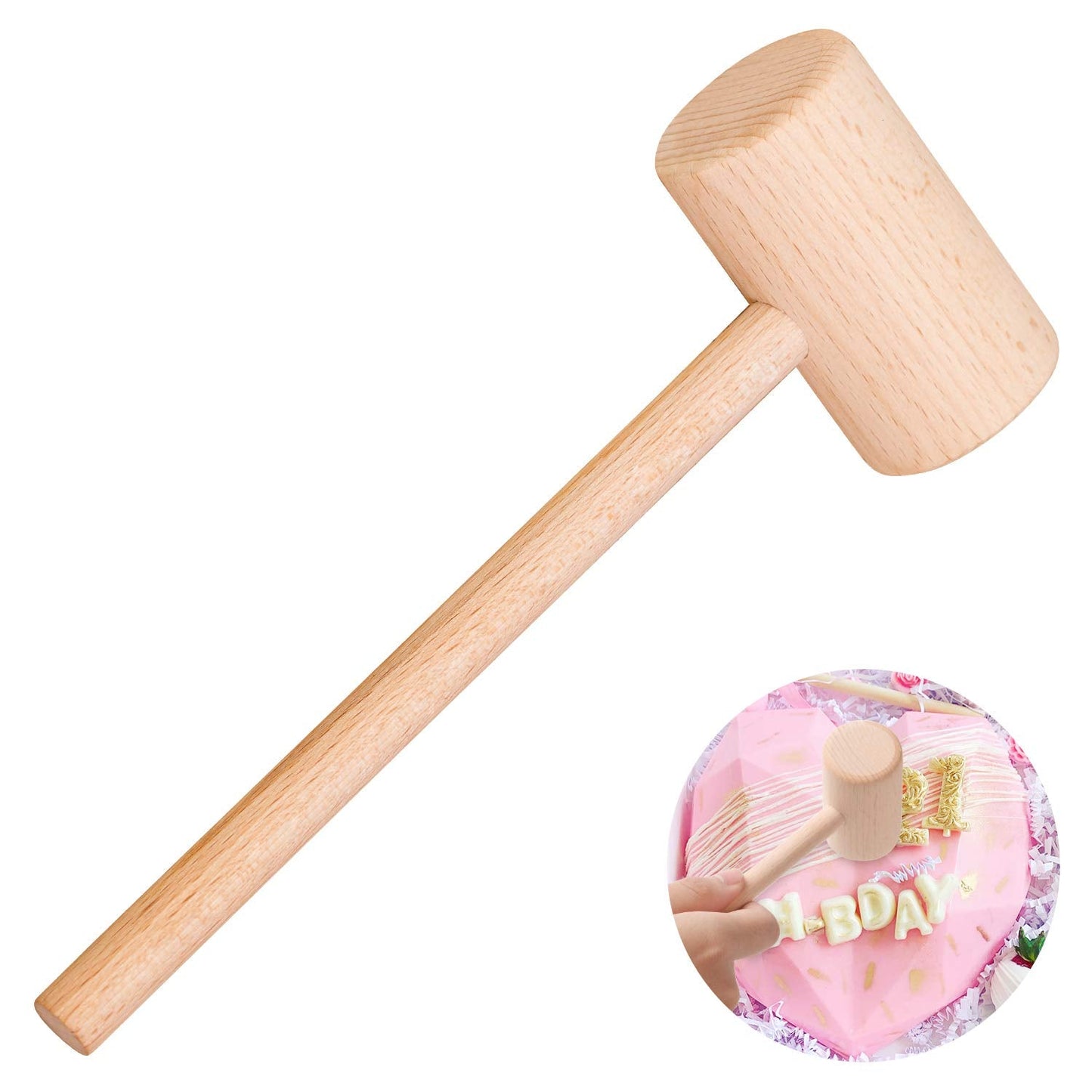 ZAUGONTW Wooden Crab Mallet – Mini Hammer for Shellfish, Crab Cakes & Kitchen Prep