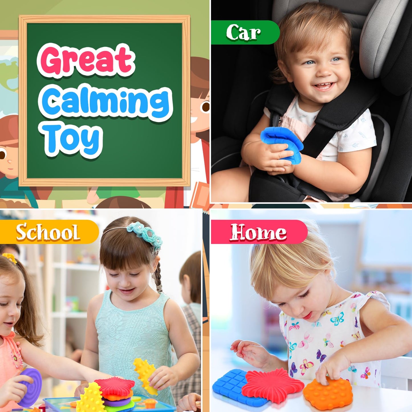 ZaxiDeel Squishy Sensory Toys for Kids – Soft Textured Fidget Toys for Autism and ADHD