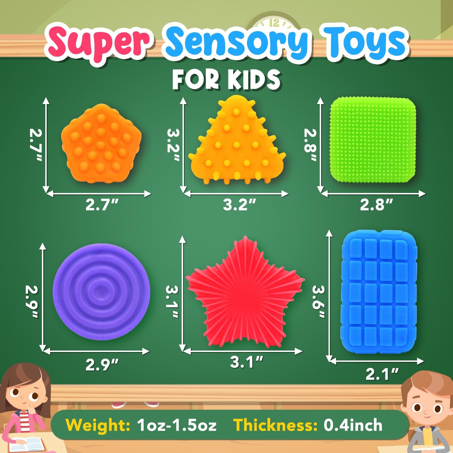 ZaxiDeel Squishy Sensory Toys for Kids – Soft Textured Fidget Toys for Autism and ADHD