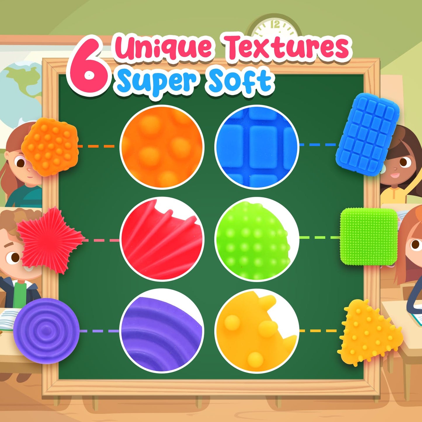 ZaxiDeel Squishy Sensory Toys for Kids – Soft Textured Fidget Toys for Autism and ADHD