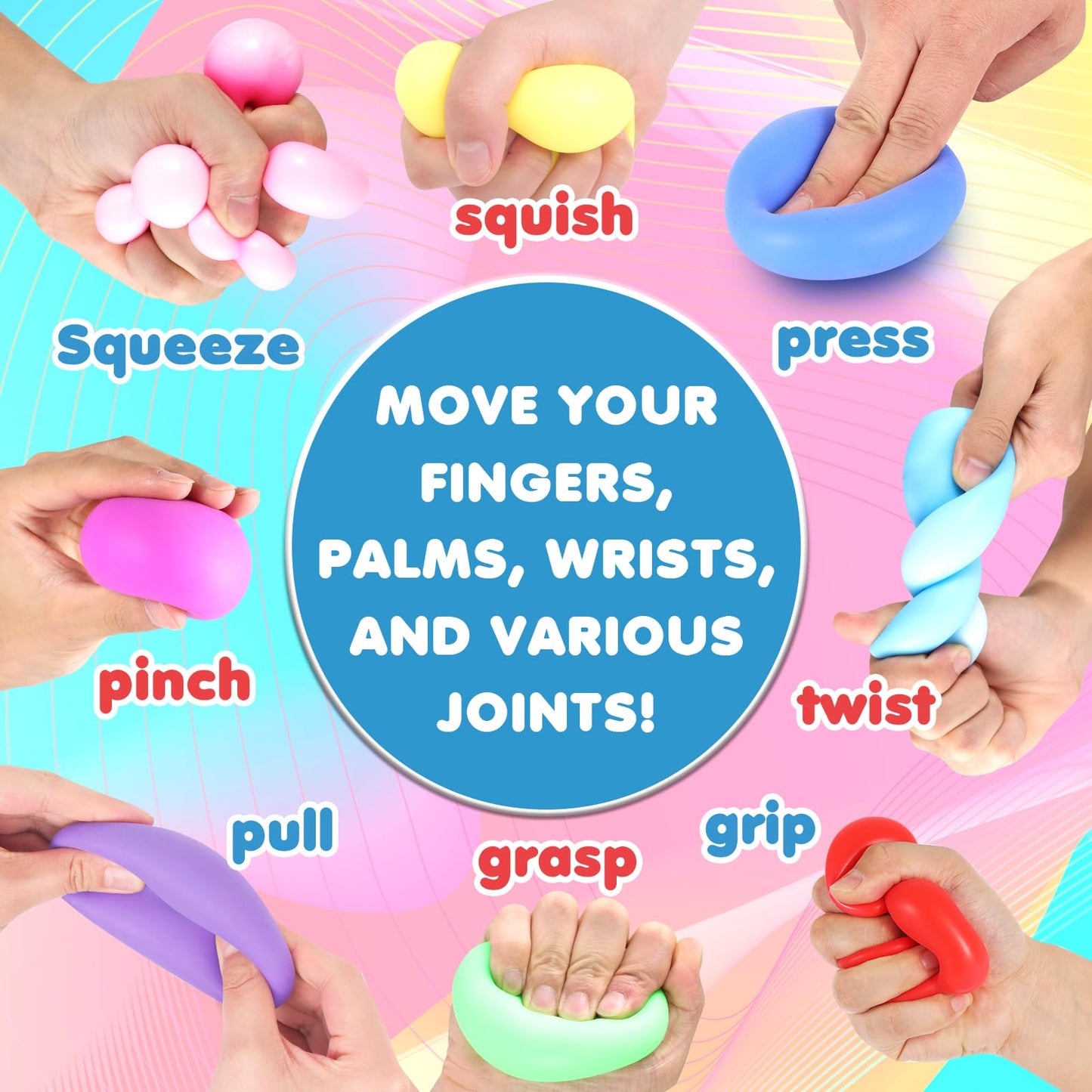 ZaxiDeel 32Pcs Slow Rising Stress Balls Bulk – Classroom Prizes & Fidget Toys