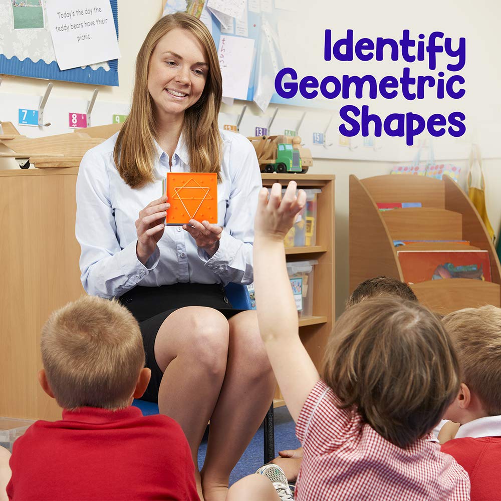 ZaxiDeel 6-Pack Double-Sided Geoboard — 5x5 Inch Educational STEM Toy with Rubber Bands & Pattern Cards
