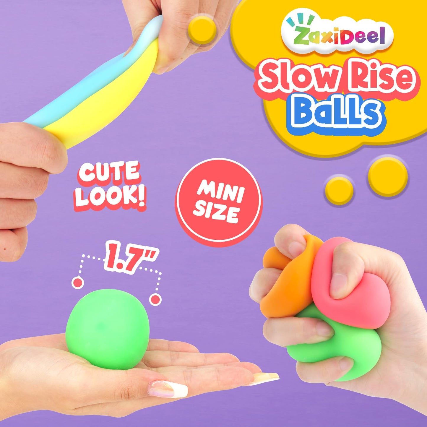 ZaxiDeel Squishy Stress Balls – 24 Pack Fidget Toys for Kids