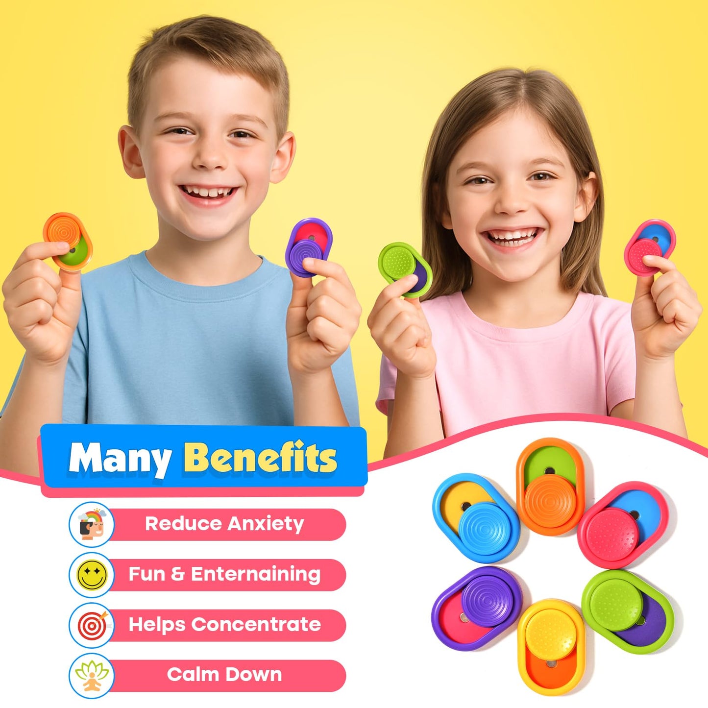 ZaxiDeel Sensory Fidget Magnetic Toys – Textured Sliders for Focus