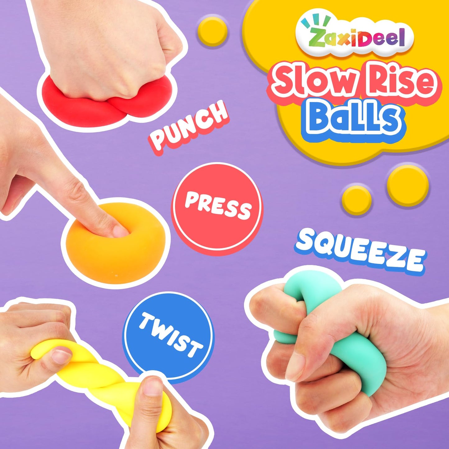 ZaxiDeel Squishy Stress Balls – 24 Pack Fidget Toys for Kids