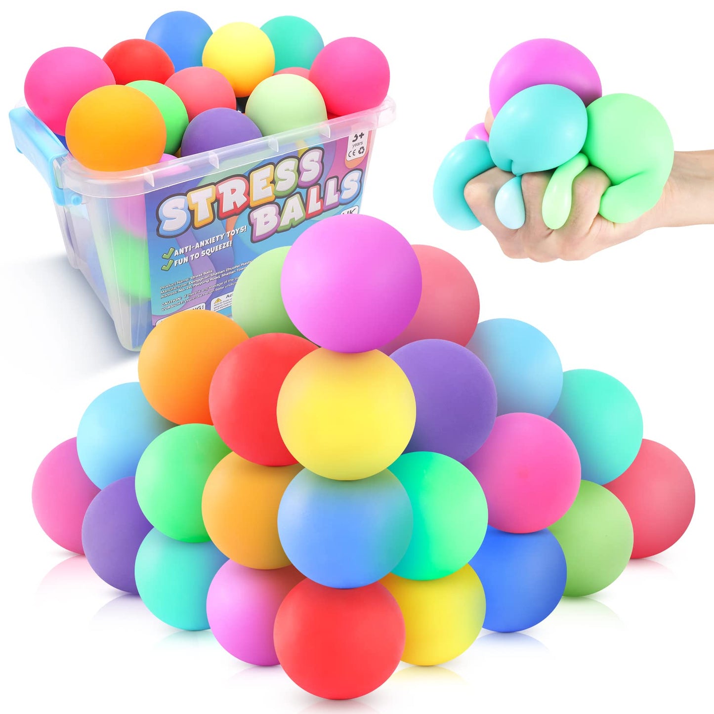 ZaxiDeel Slow Rising Stress Ball 24 Pack - Fidget & Focus Toy