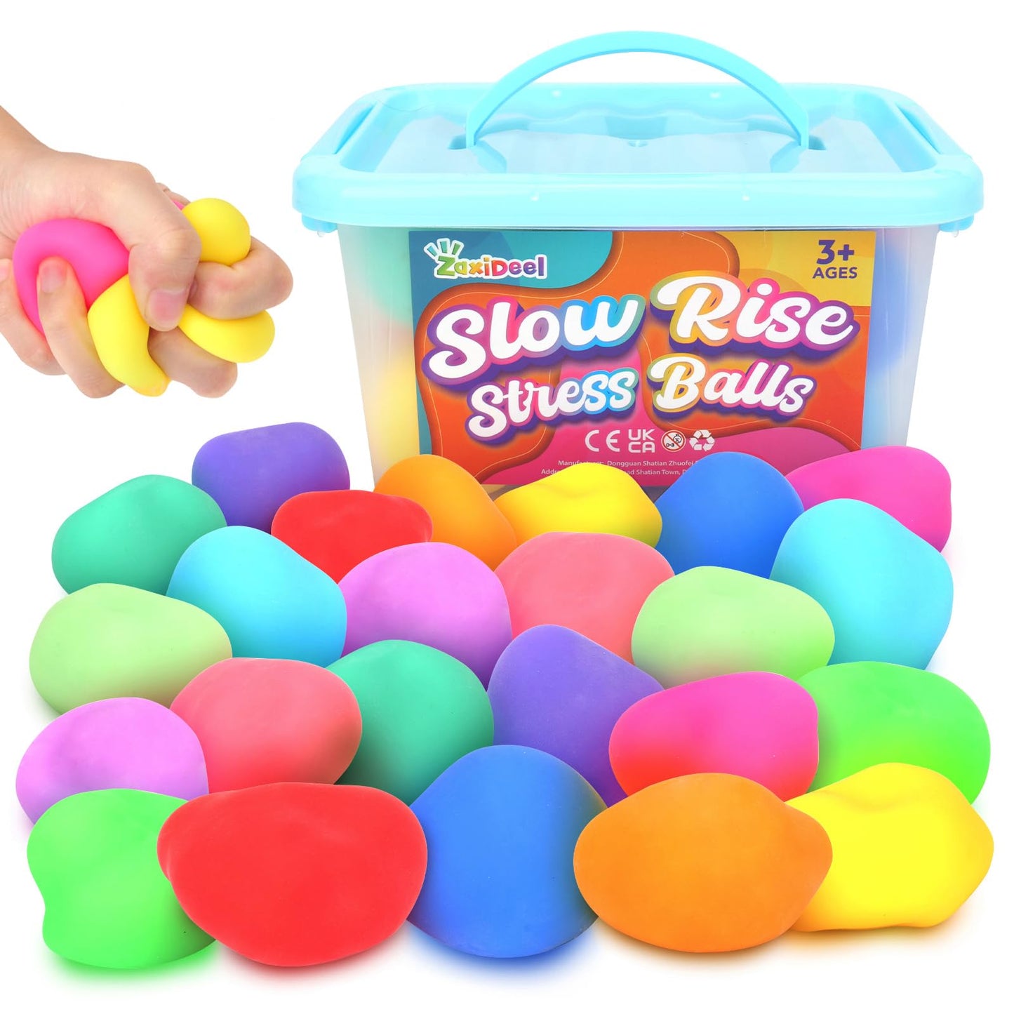 ZaxiDeel Squishy Stress Balls – 24 Pack Fidget Toys for Kids