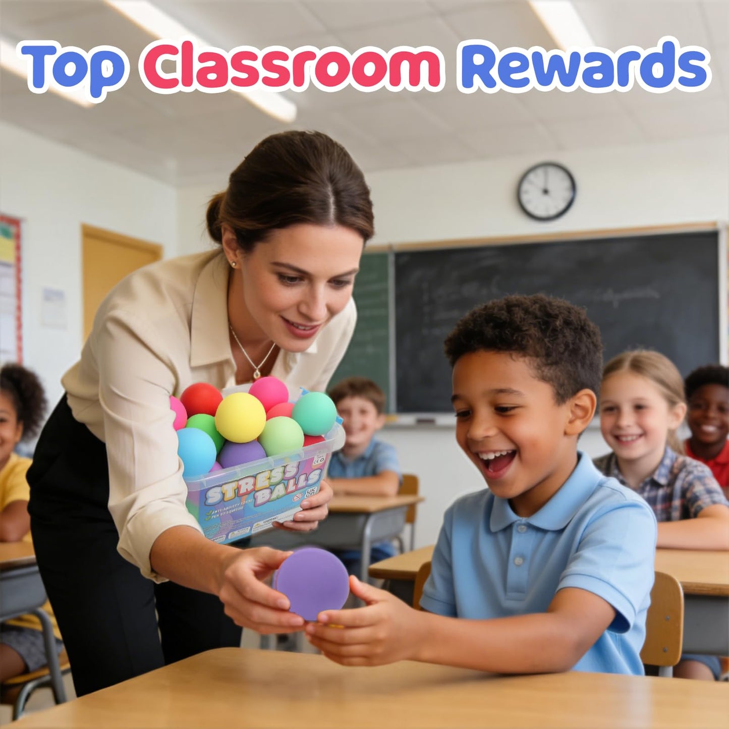 ZaxiDeel 32Pcs Slow Rising Stress Balls Bulk – Classroom Prizes & Fidget Toys