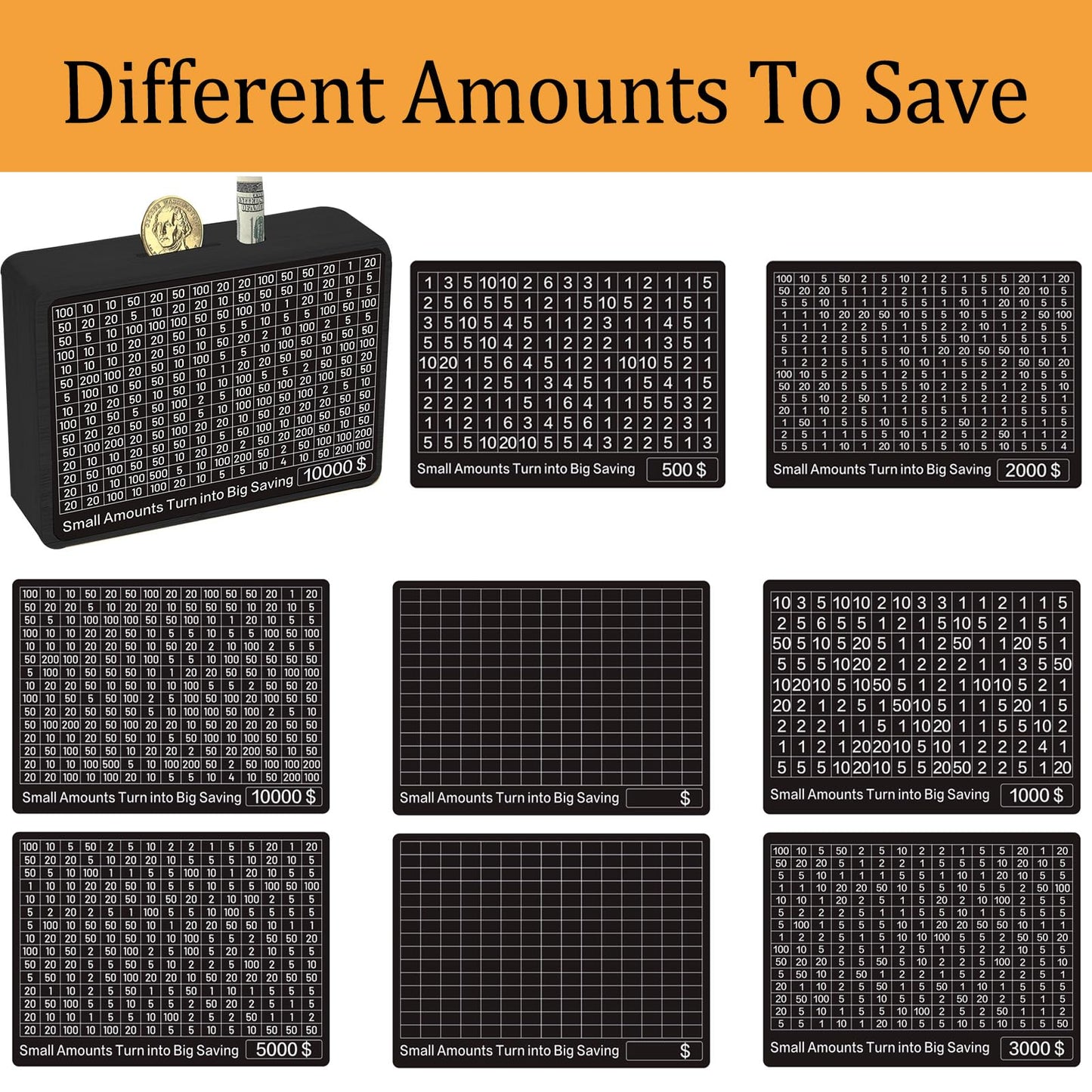 Zayeemi Money Saving Box – Wooden Savings Vault for Kids & Adults, 8 Goals, No Install