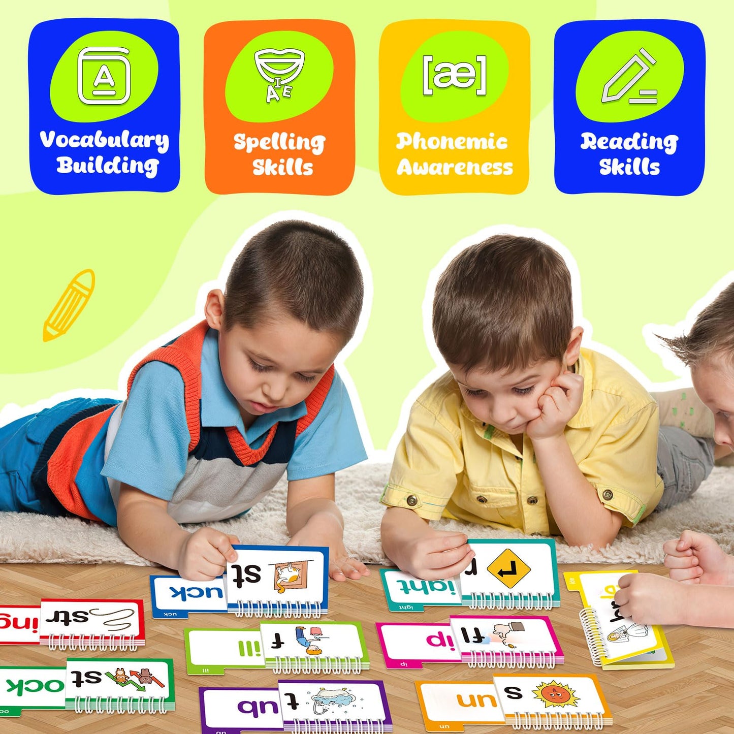 Zazopup 30 Read and Rhyme Flip Books – Word Family Phonics & Sight Words for Kindergarten & Homeschool