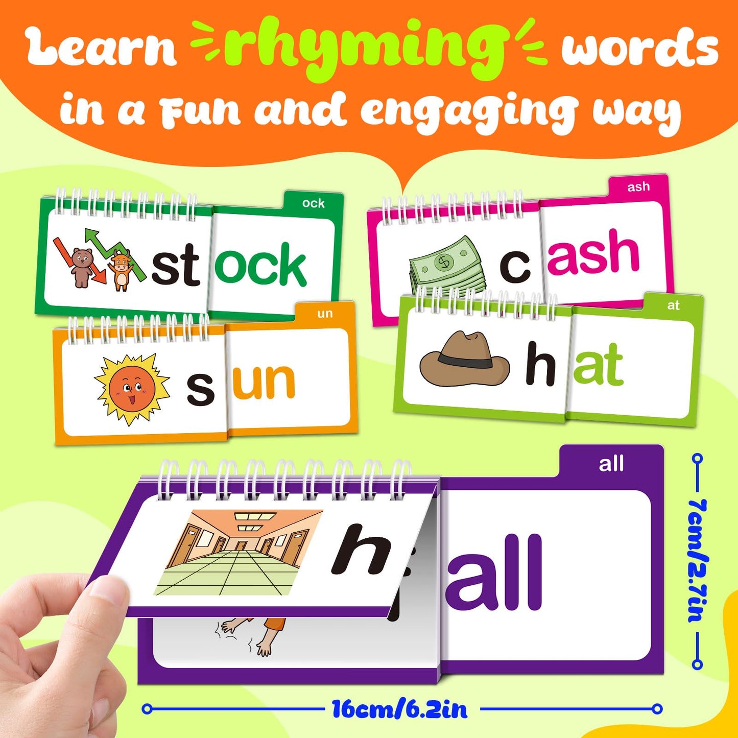 Zazopup 30 Read and Rhyme Flip Books – Word Family Phonics & Sight Words for Kindergarten & Homeschool