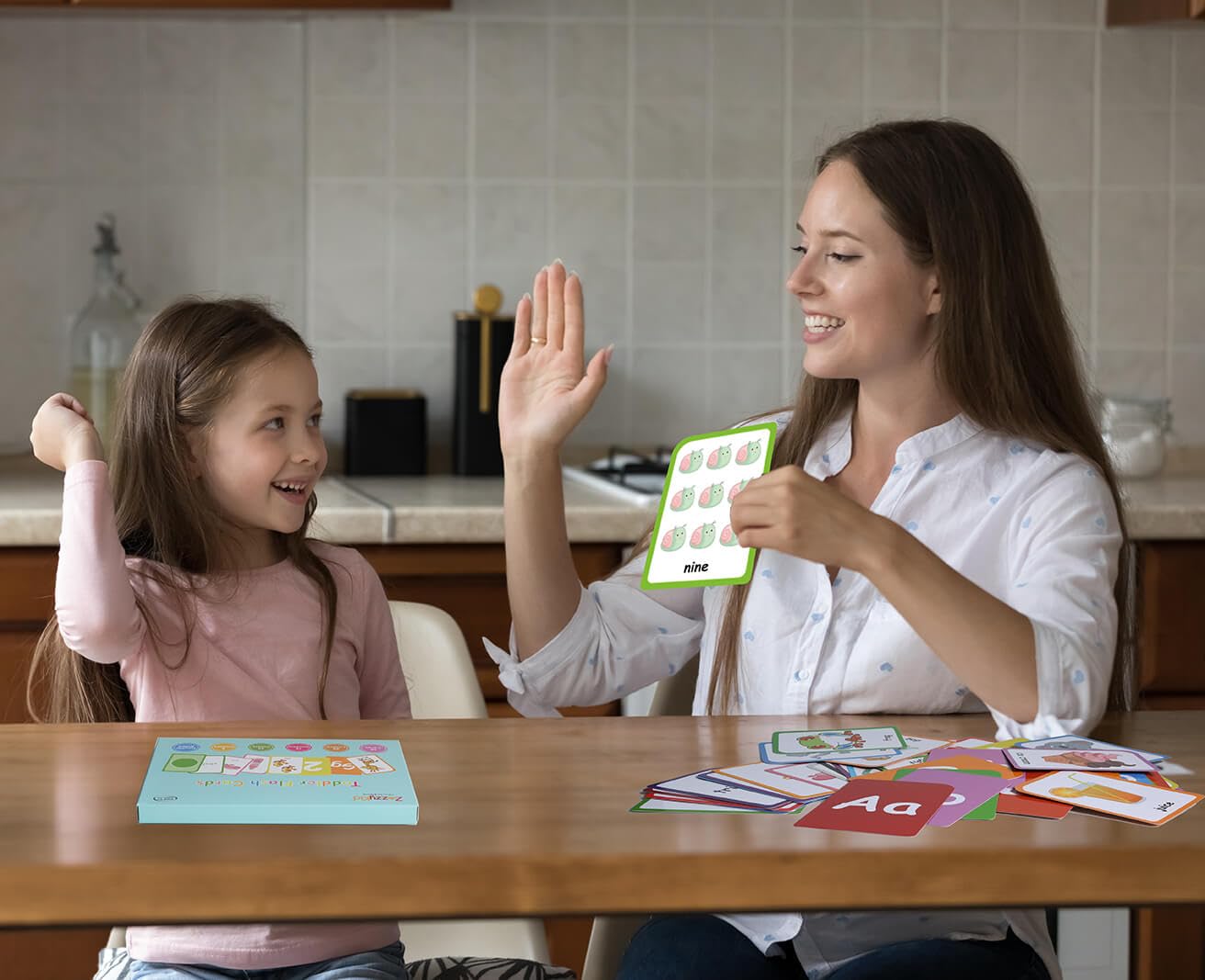 ZazzyKid Flash Cards for Toddlers Learning | 54 Double-Sided Alphabet, Numbers, Colors & Shapes