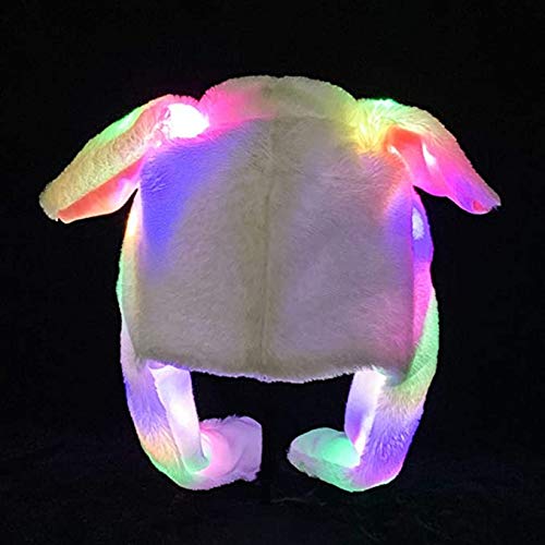 ZCINT Rabbit Hat - Moving Ears Plush Cap for Kids & Adults | Glow LED, One Size