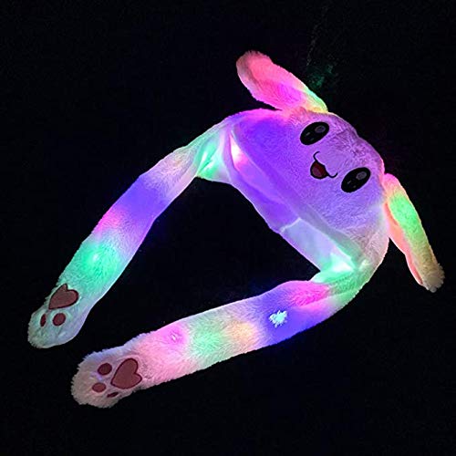 ZCINT Rabbit Hat - Moving Ears Plush Cap for Kids & Adults | Glow LED, One Size