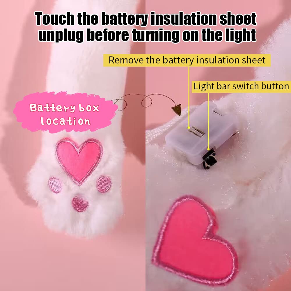 ZCINT Rabbit Hat - Moving Ears Plush Cap for Kids & Adults | Glow LED, One Size