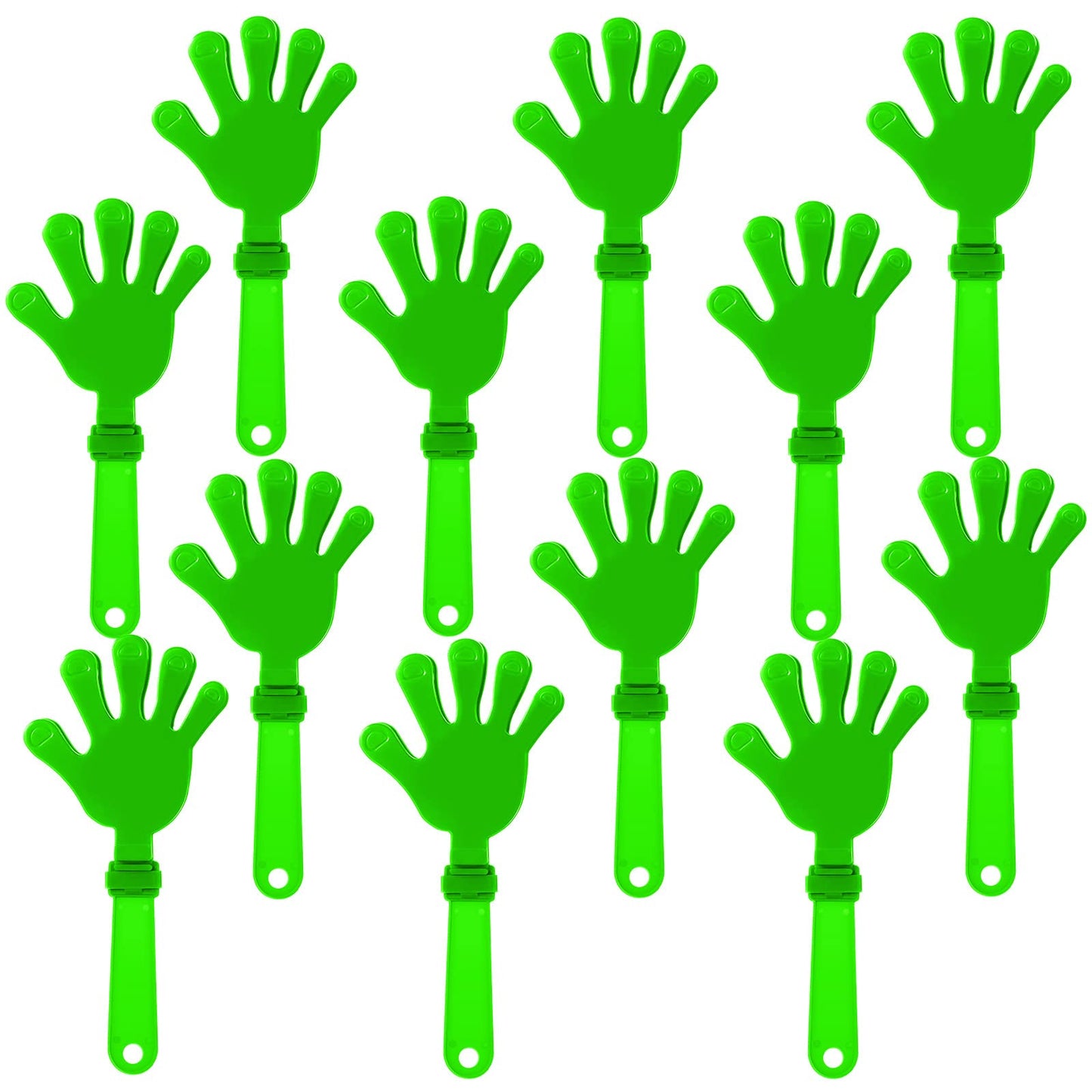 ZCYSRLQIN 12-Pack Lime Green Hand Clappers - 7.5in Noisemakers for Parties & Sports
