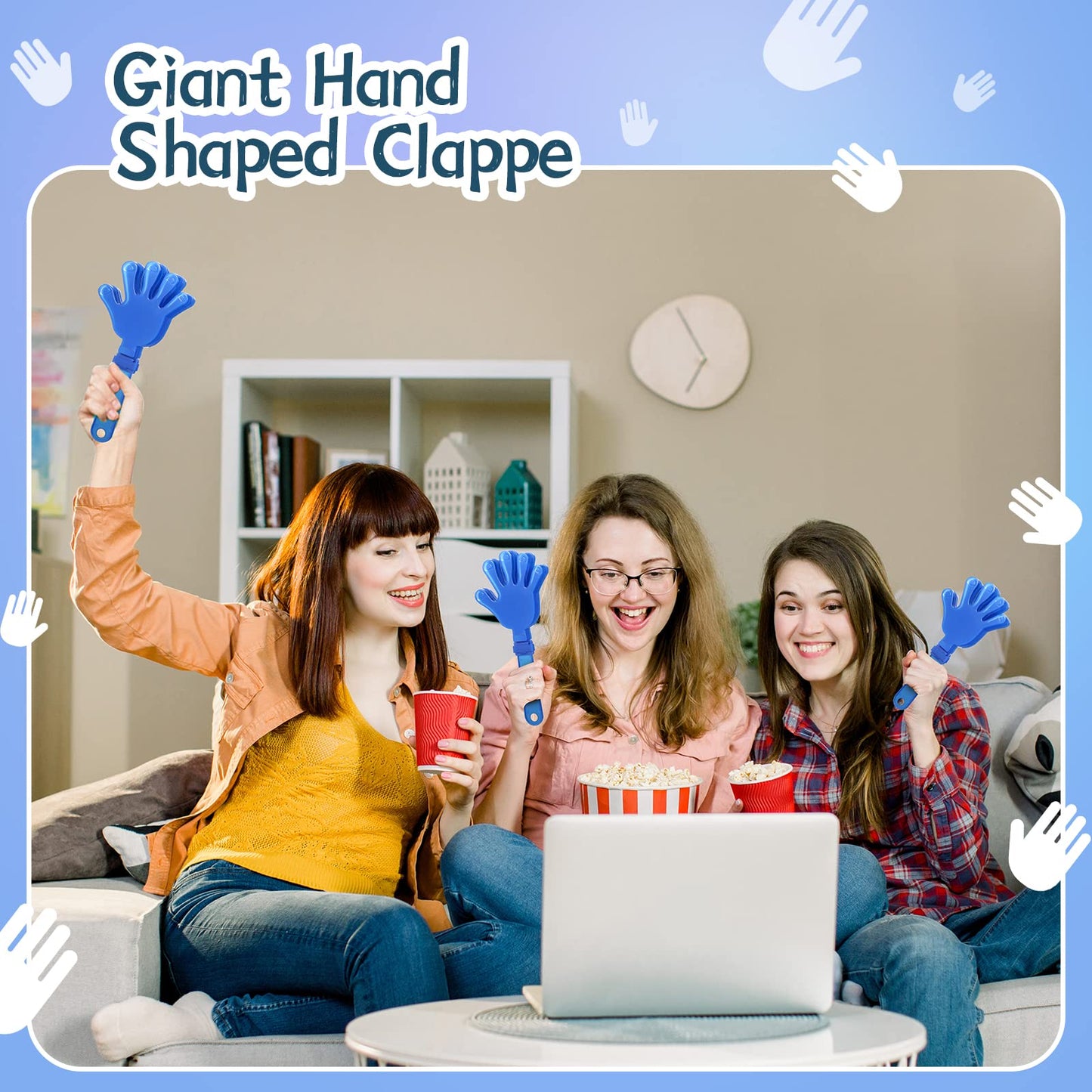 ZCYSRLQIN 24 Royal Blue Hand Clappers - 7.5-inch Noisemakers for Parties & Sports