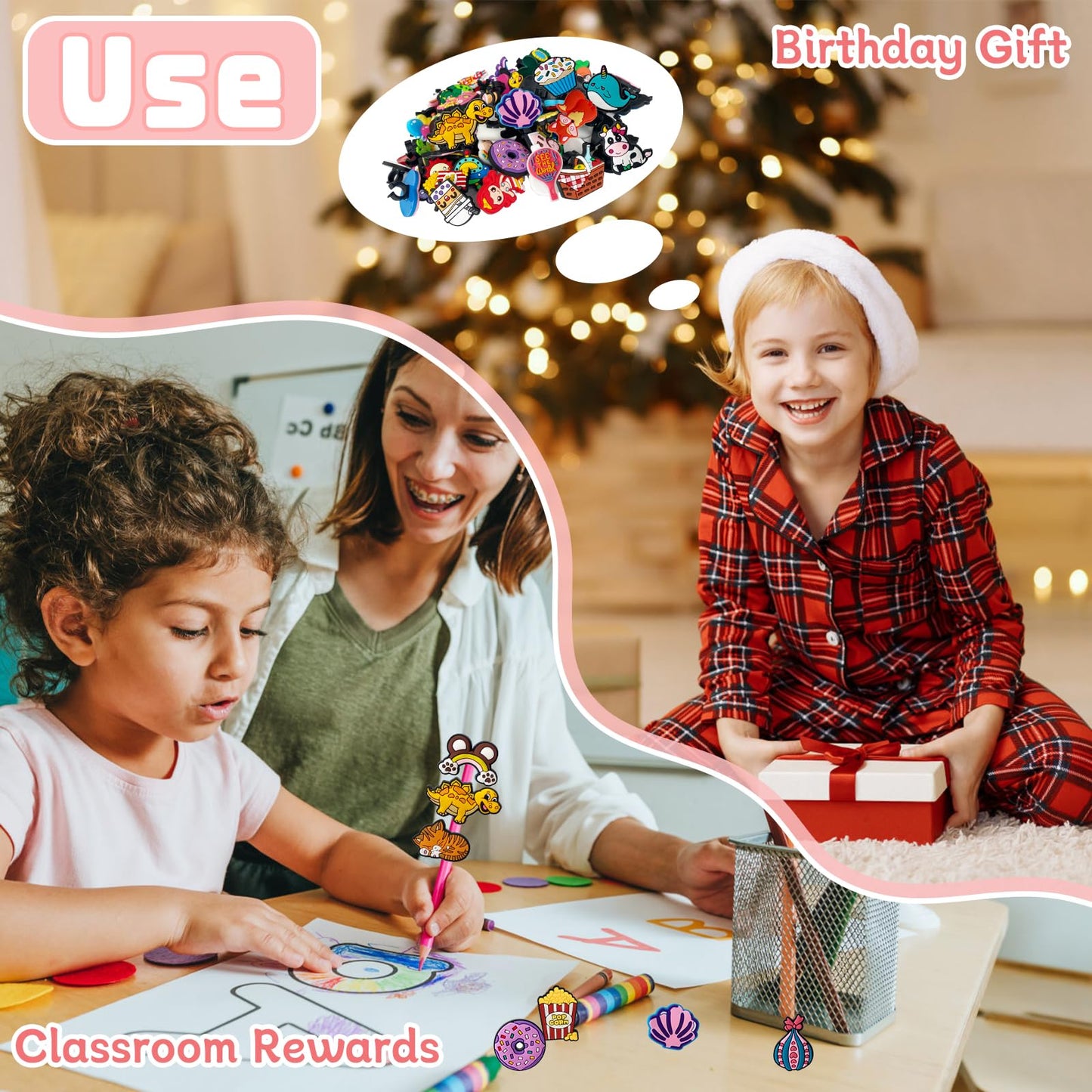 Zddaoole 100 Pcs Cute Pencil Topper Decorations – Classroom Prizes