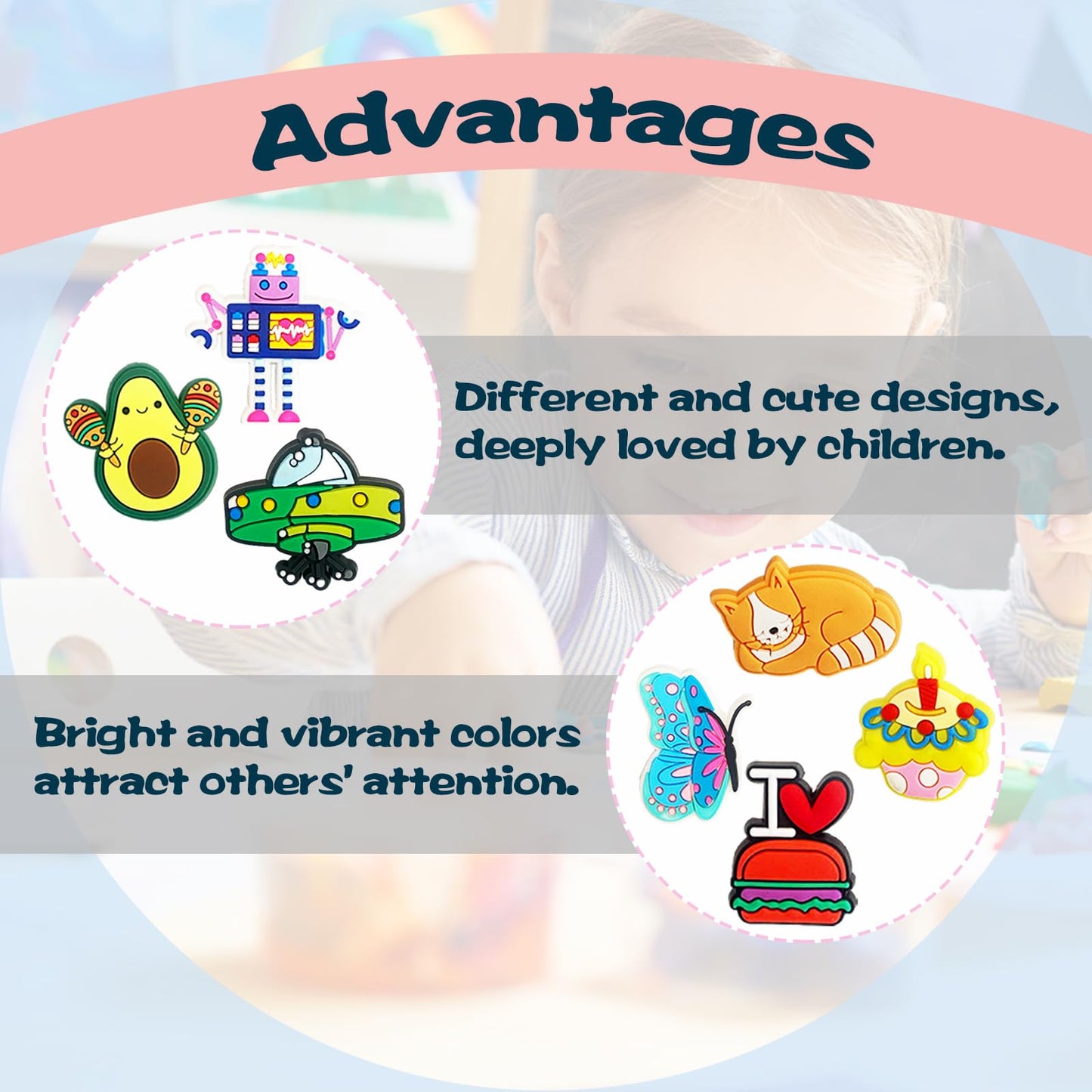 Zddaoole 45 Pcs Pencil Topper Decorations – Cute Pencil Clips for Kids & School Gifts