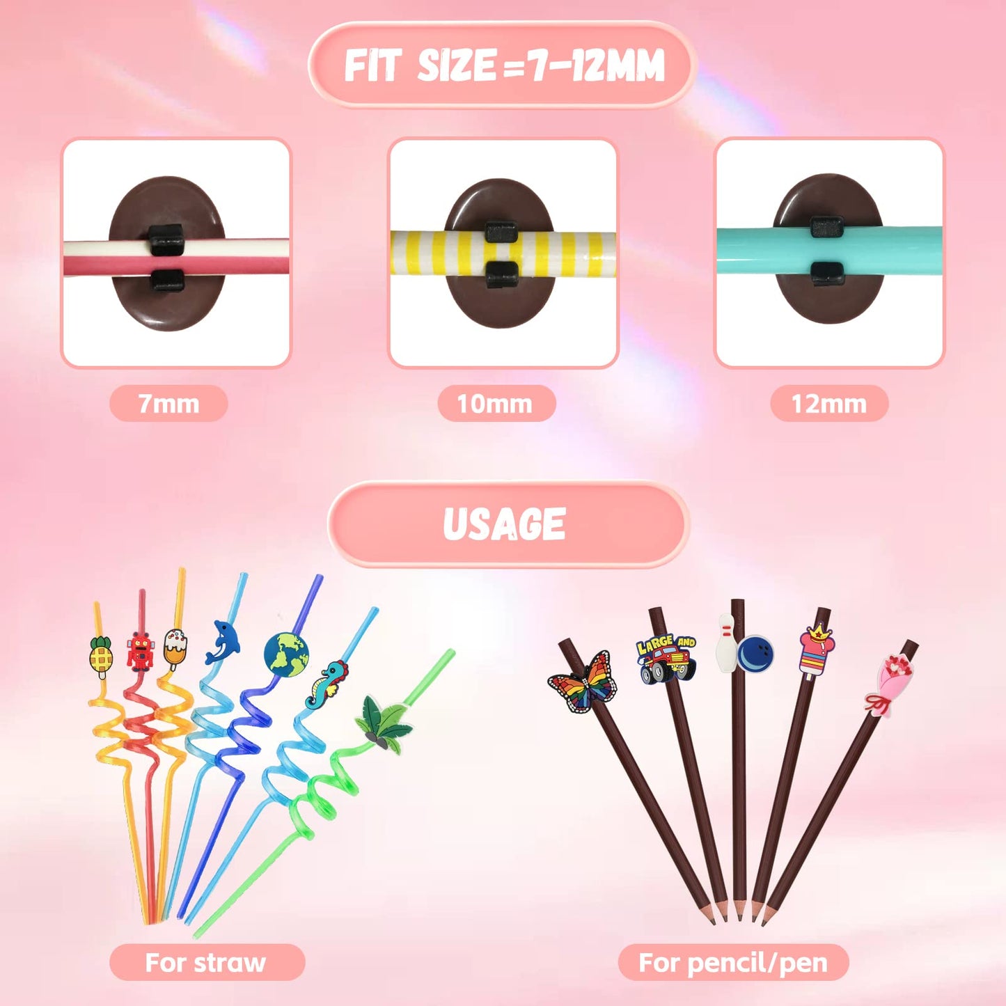 Zddaoole 60 Pcs Cute Pencil Toppers – Assorted Designs for School Prizes & Classroom Rewards