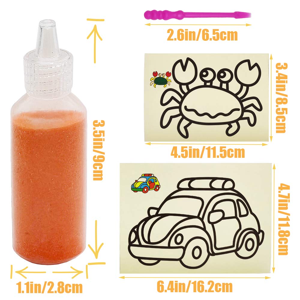 Zddaoole 32 PCS Art Sand Kit – 12 Colors & 20 Sand Art Cards | DIY Craft Set
