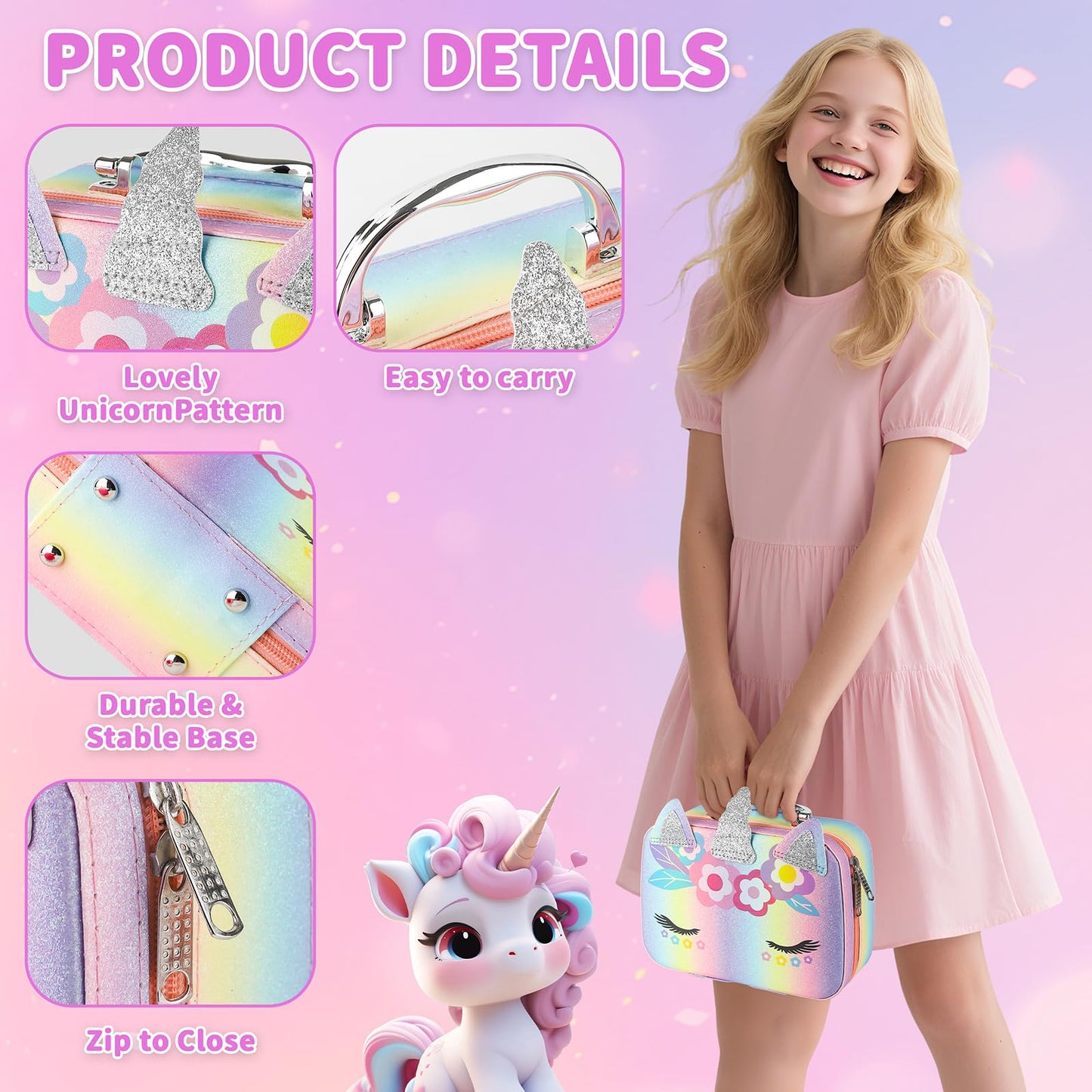 Zdolmy Kids Nail Polish Kit - Safe Peelable Polishes and Quick-Dry Salon Set