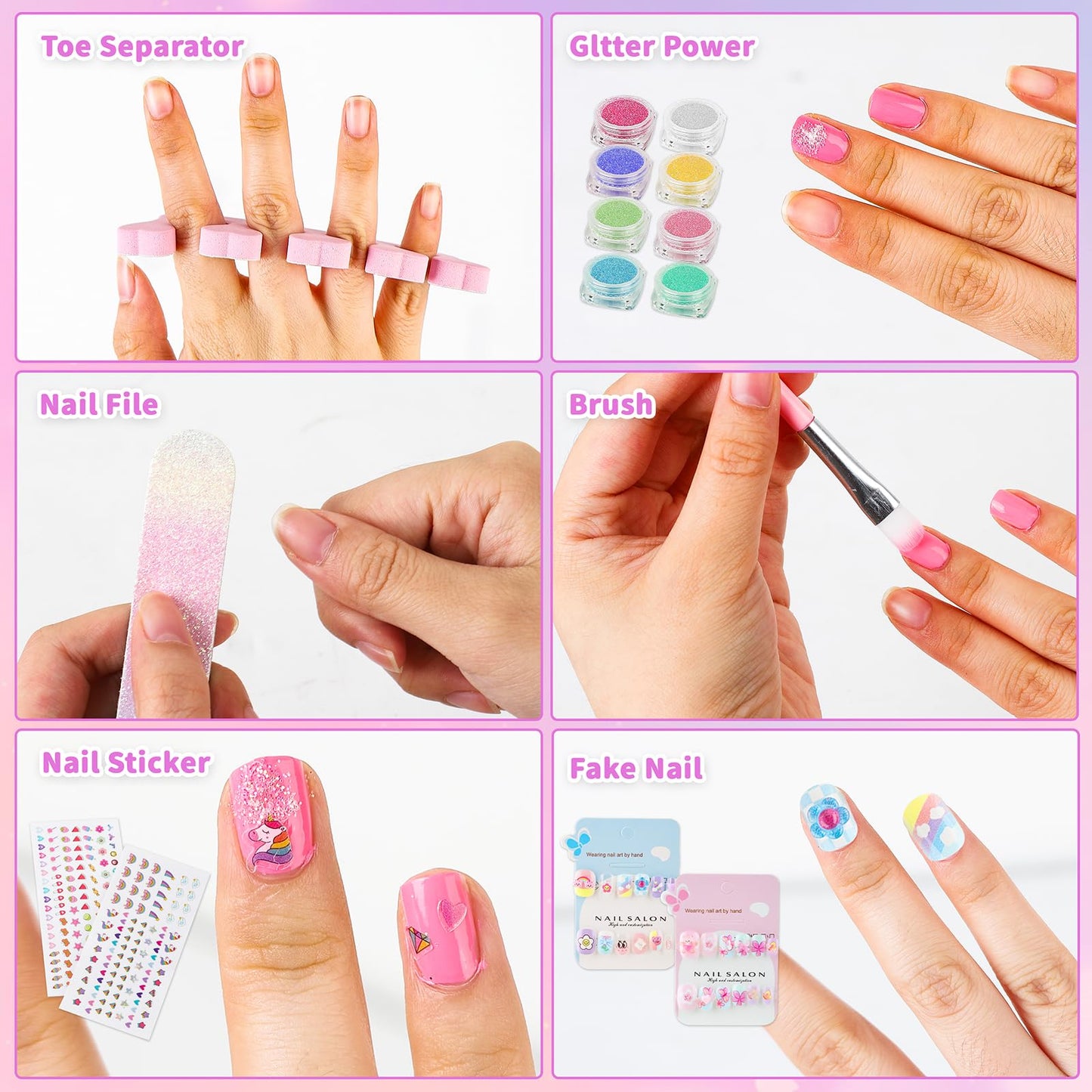 Zdolmy Kids Nail Polish Kit - Safe Peelable Polishes and Quick-Dry Salon Set