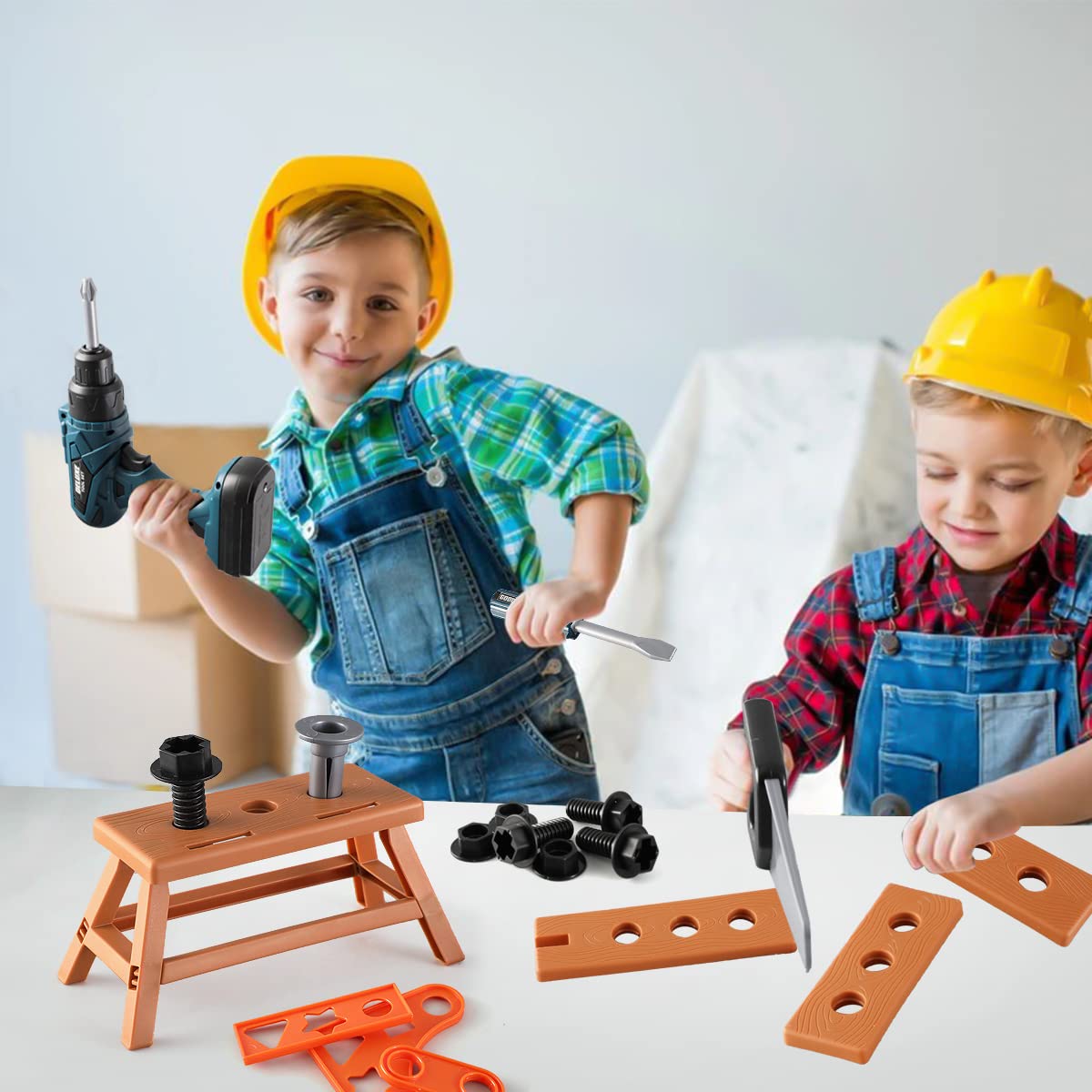 Zealous Toys Kids Tool Box – 48 PCS Pretend Play Tools Set for Ages 3-8 | Construction Play Kit