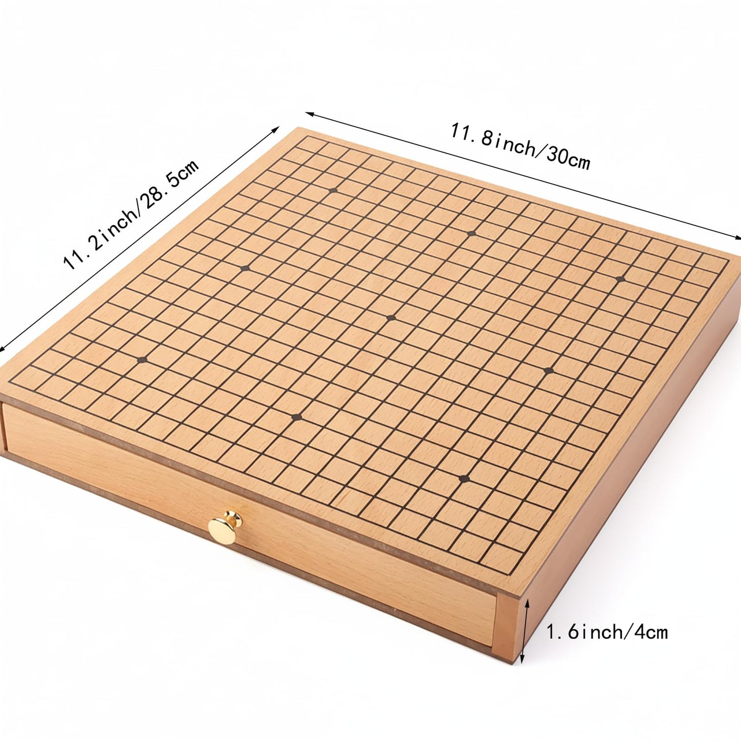 Zeamas Wooden Go Game Set – 11.8-Inch Goban with Drawers, 361 Stones, 19x19 Weiqi Board