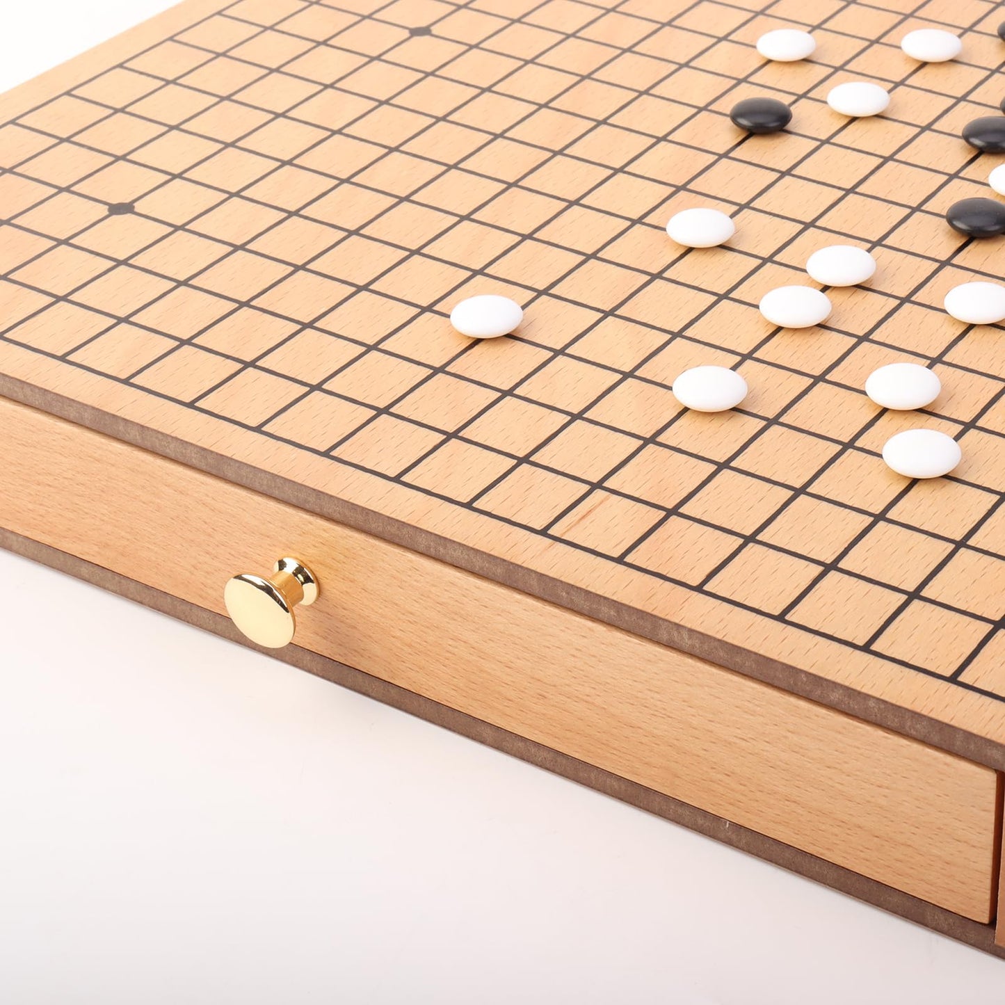 Zeamas Wooden Go Game Set – 11.8-Inch Goban with Drawers, 361 Stones, 19x19 Weiqi Board