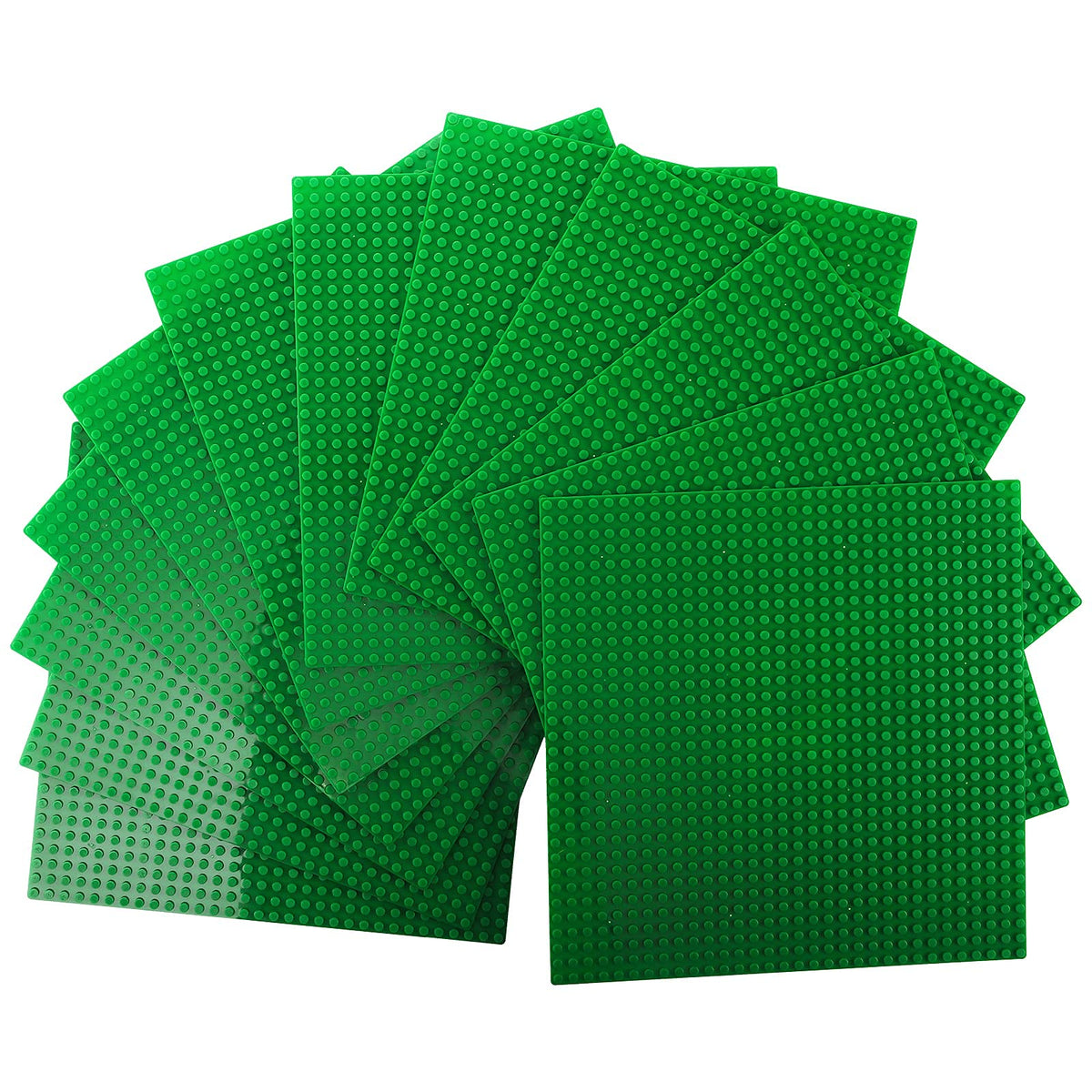 ZEAYEA 12-Pack Classic Baseplates 10x10 Green – Compatible with Most Bricks
