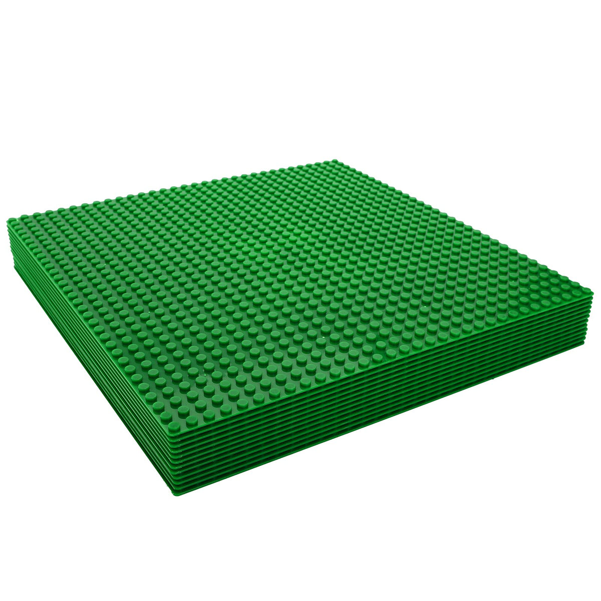 ZEAYEA 12-Pack Classic Baseplates 10x10 Green – Compatible with Most Bricks