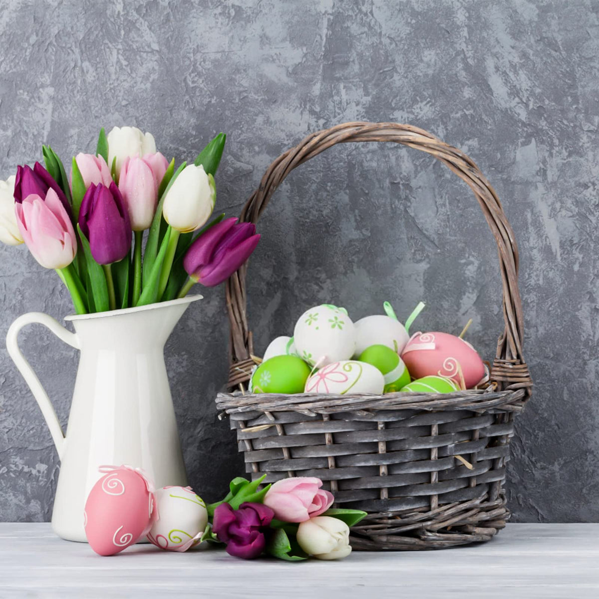 ZEAYEA 24-Piece Wooden Fake Eggs for Easter & DIY Crafts