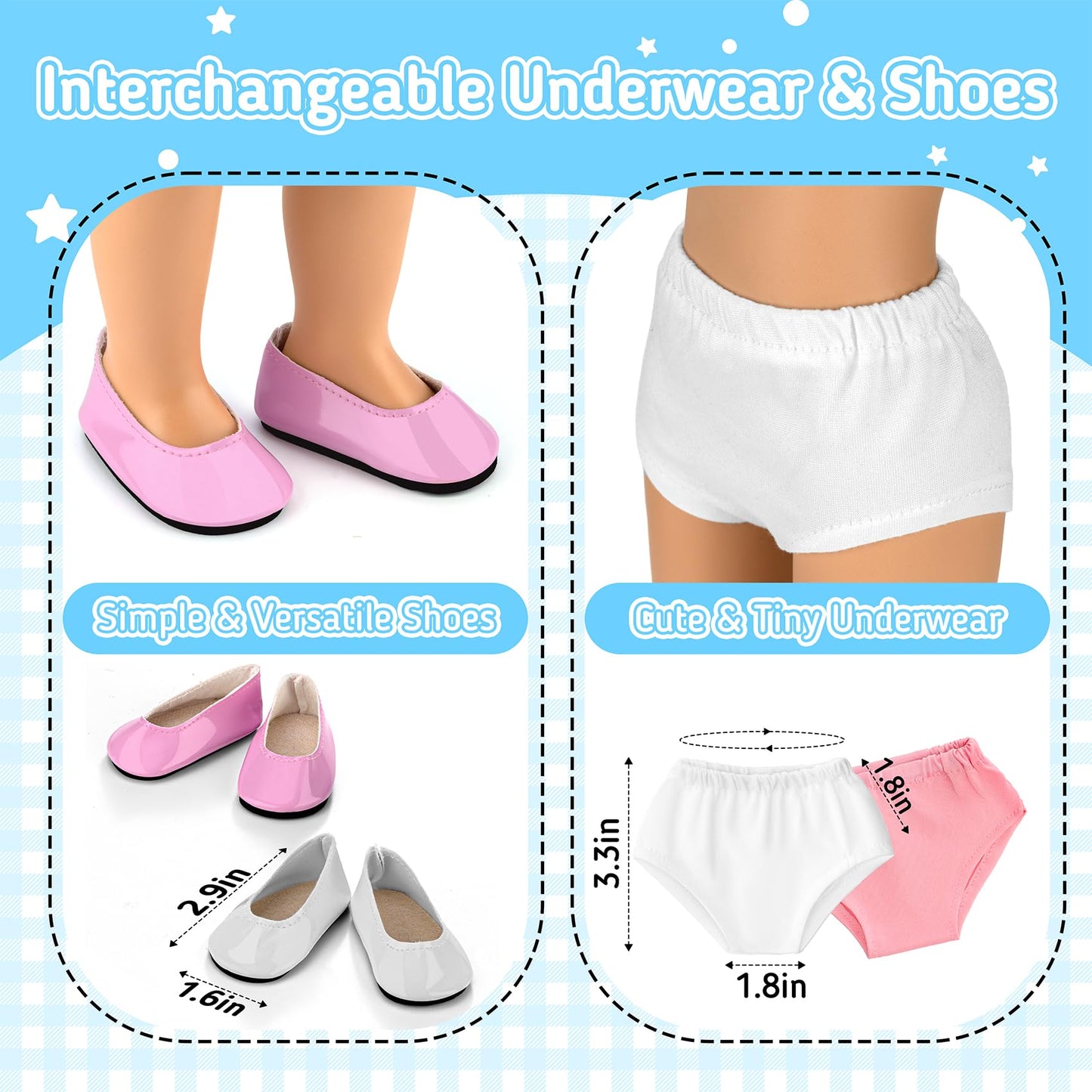 Zecckige 18-Inch Doll Clothes & Accessories – 18-Piece Complete Outfit Set