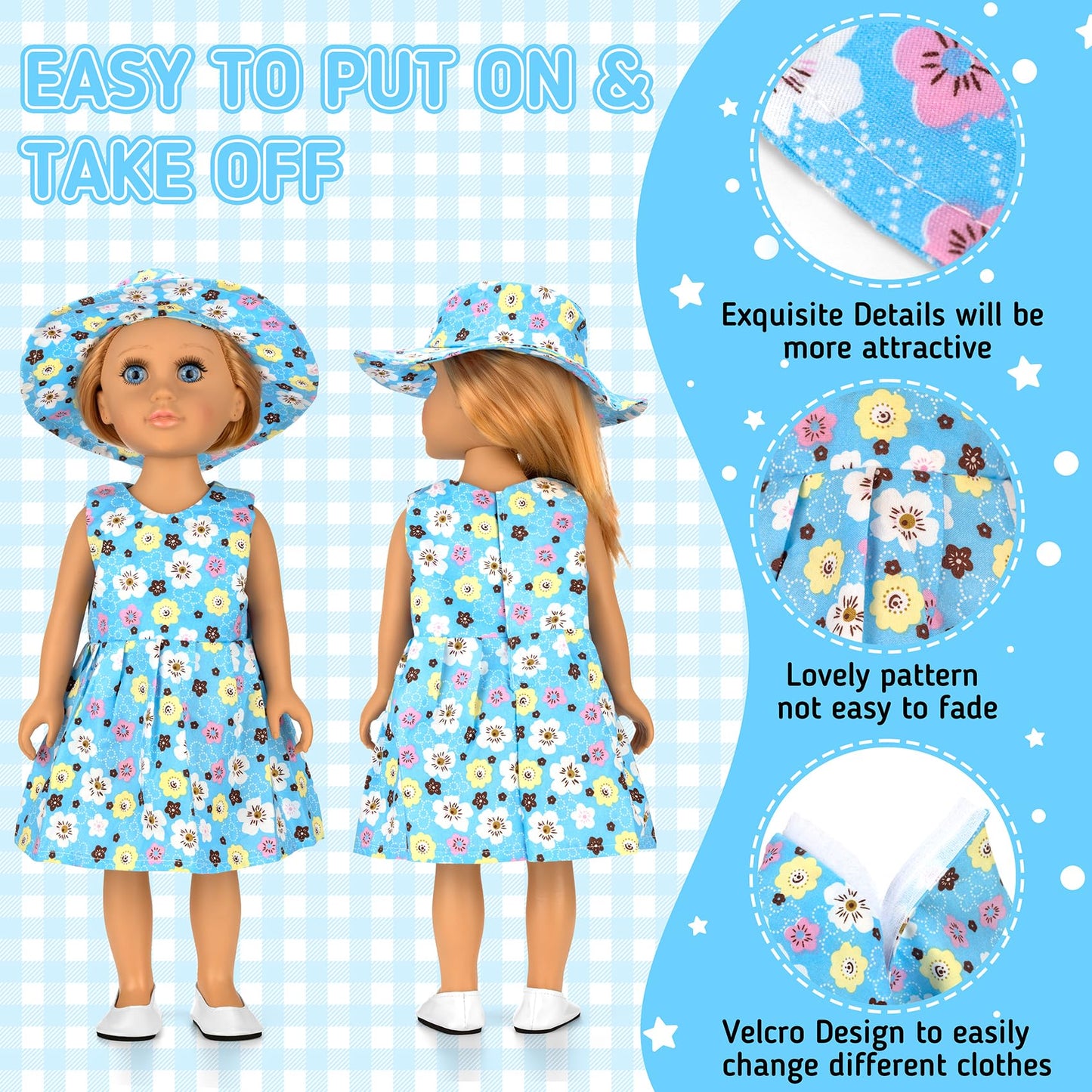 Zecckige 18-Inch Doll Clothes & Accessories – 18-Piece Complete Outfit Set