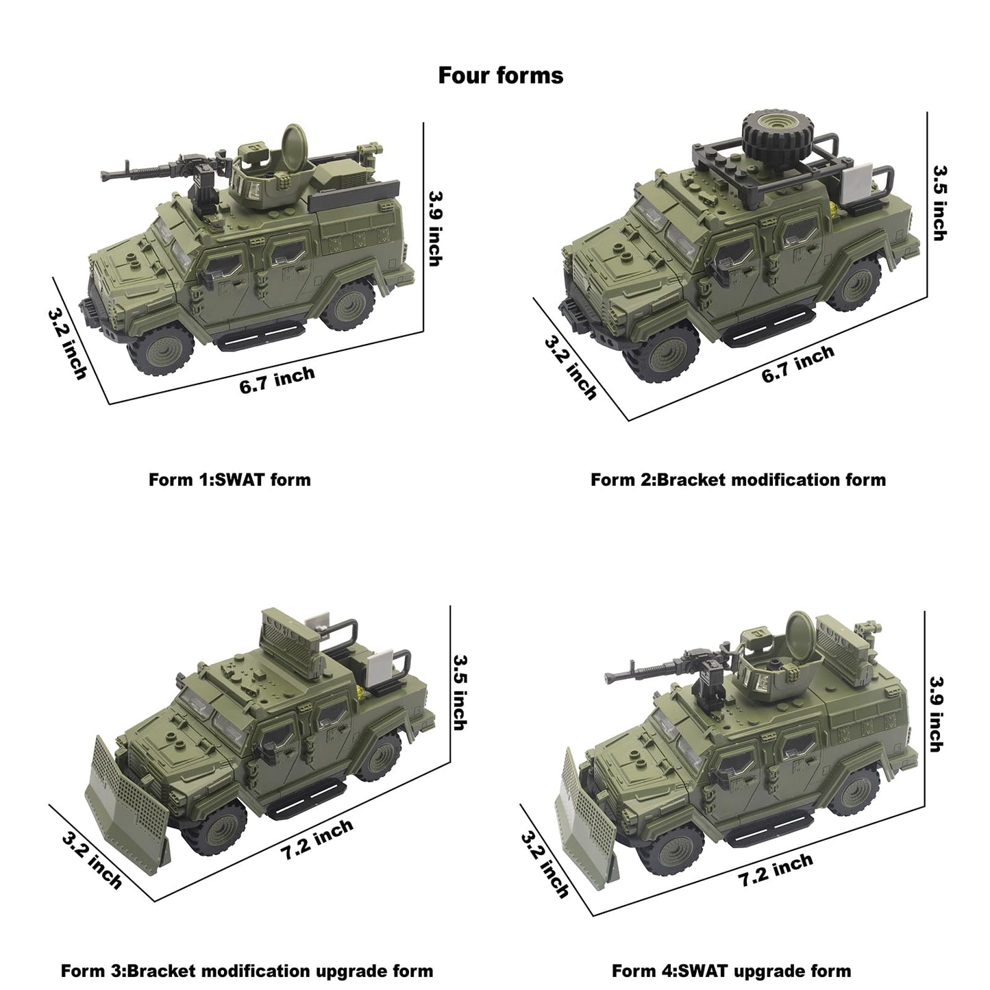 ZECHOCHOZE Military Vehicle Building Toy – Transformable Armored Vehicle with 360° Turret | Compatible with Major Brands