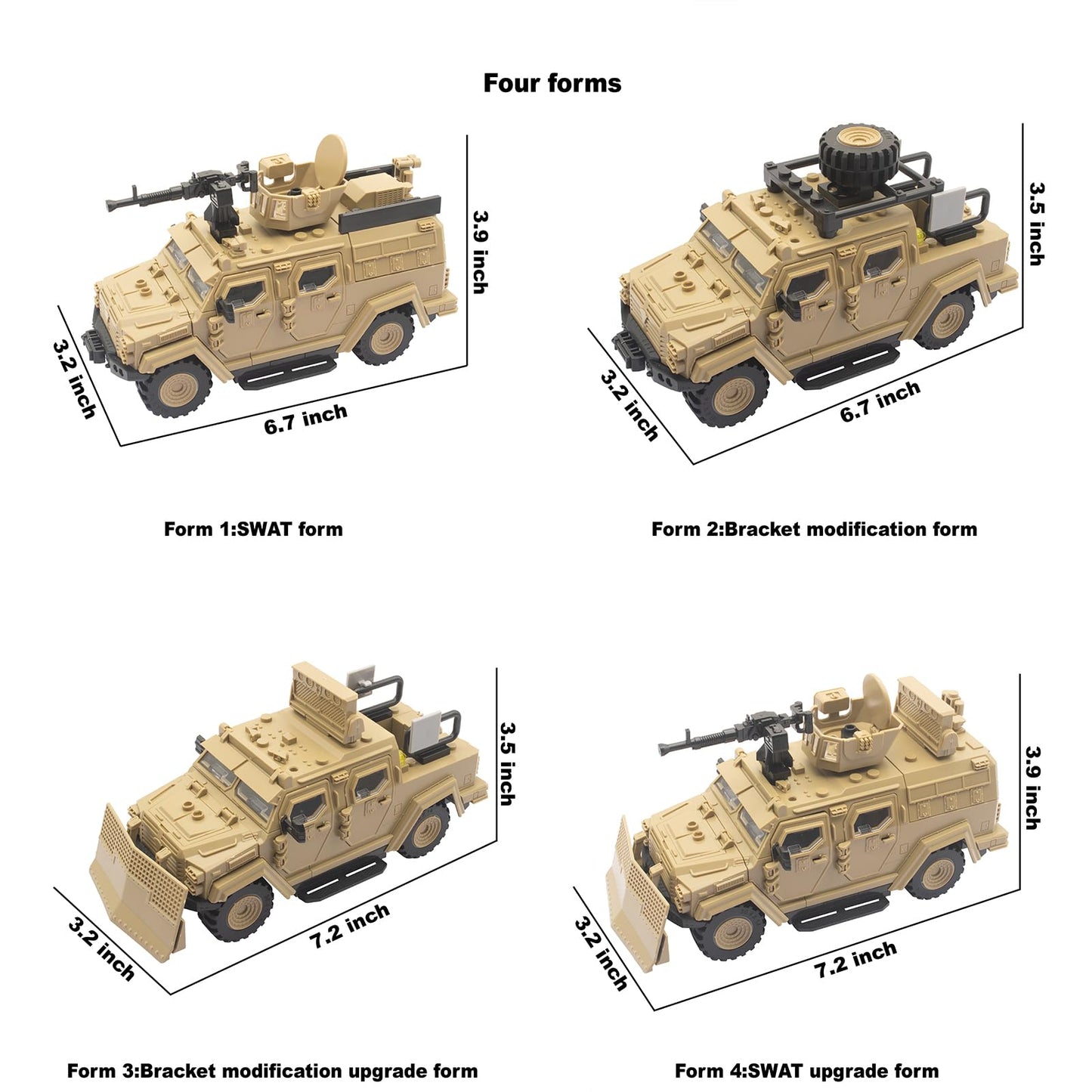 ZECHOCHOZE Desert Armored Vehicle Building Toy – Military Brick Set for Ages 6–12