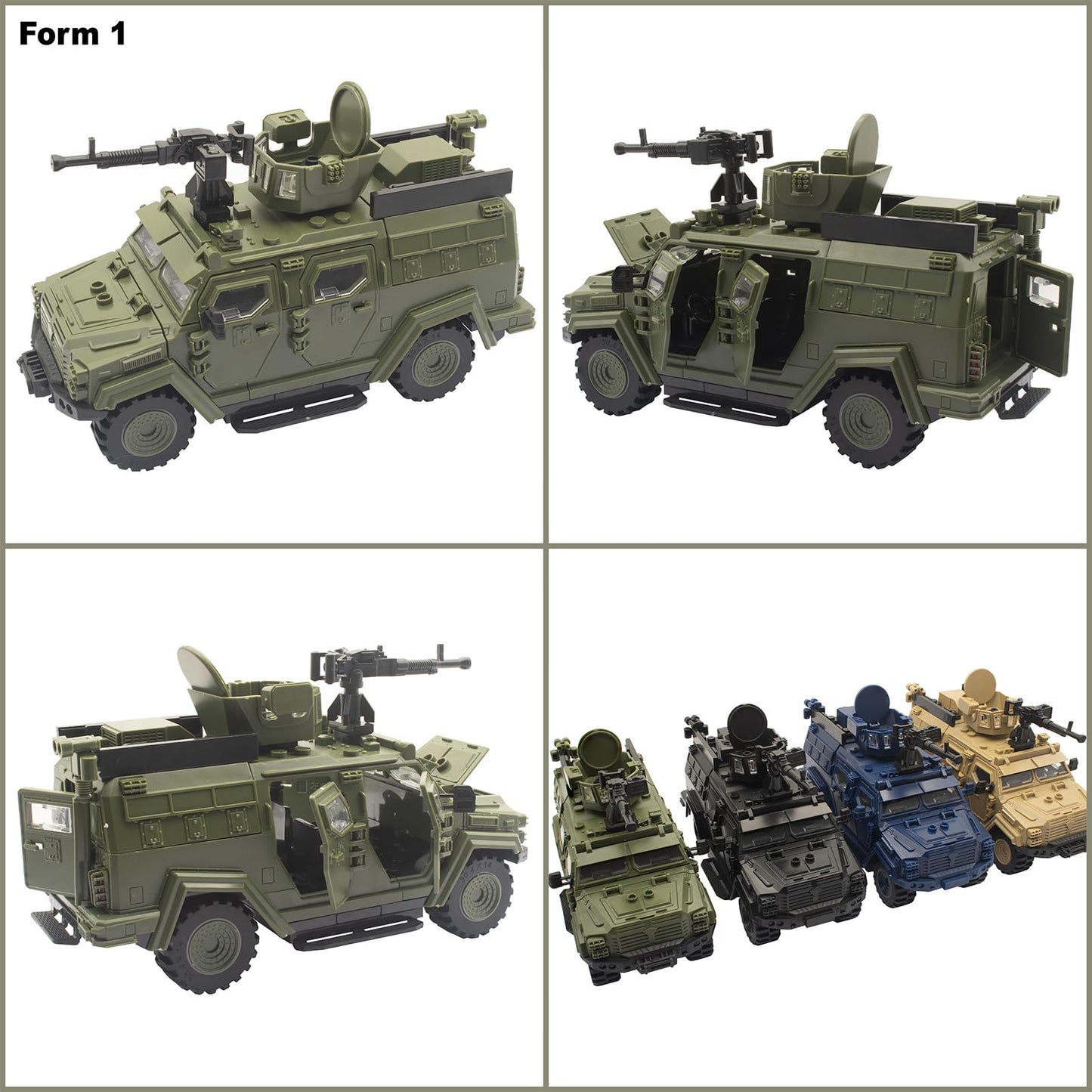 ZECHOCHOZE Military Vehicle Building Toy – Transformable Armored Vehicle with 360° Turret | Compatible with Major Brands