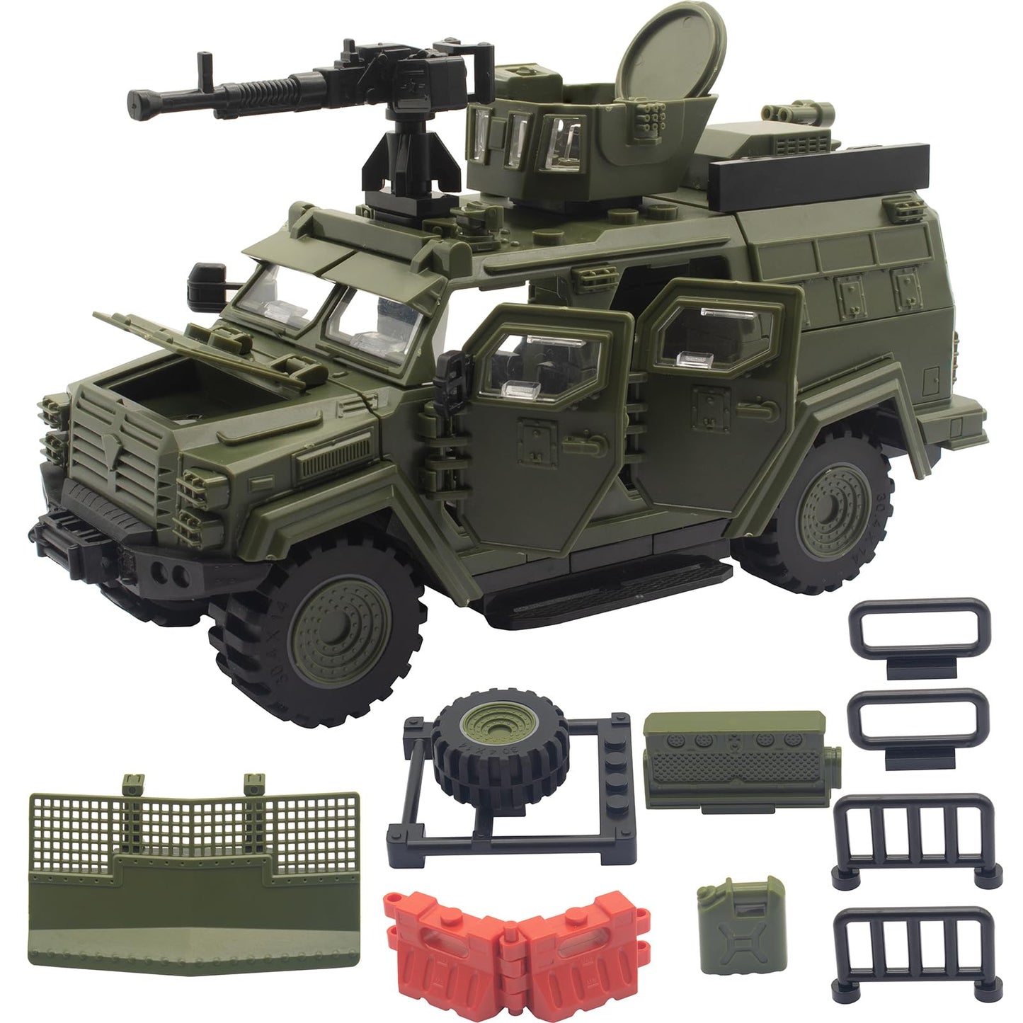 ZECHOCHOZE Military Vehicle Building Toy – Transformable Armored Vehicle with 360° Turret | Compatible with Major Brands