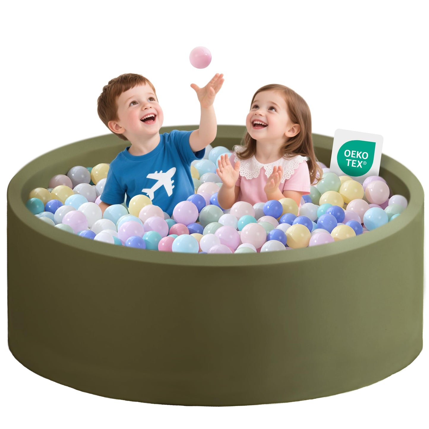 Zedachica Ball Pit for Toddlers – Soft Foam Play Space Sagegreen (NO Balls)