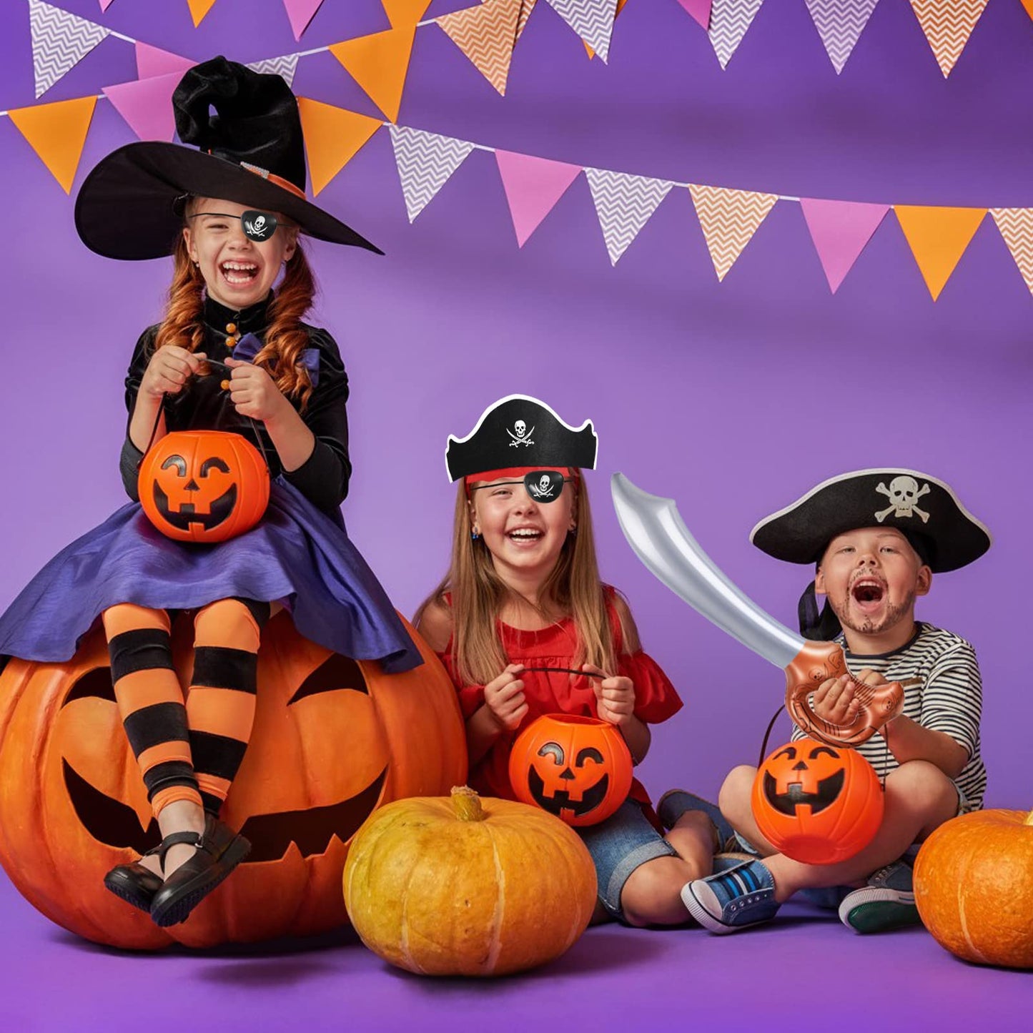 ZeeDix 18-Piece Pirate Accessories Set for Kids | Hats, Eye Patches & Swords