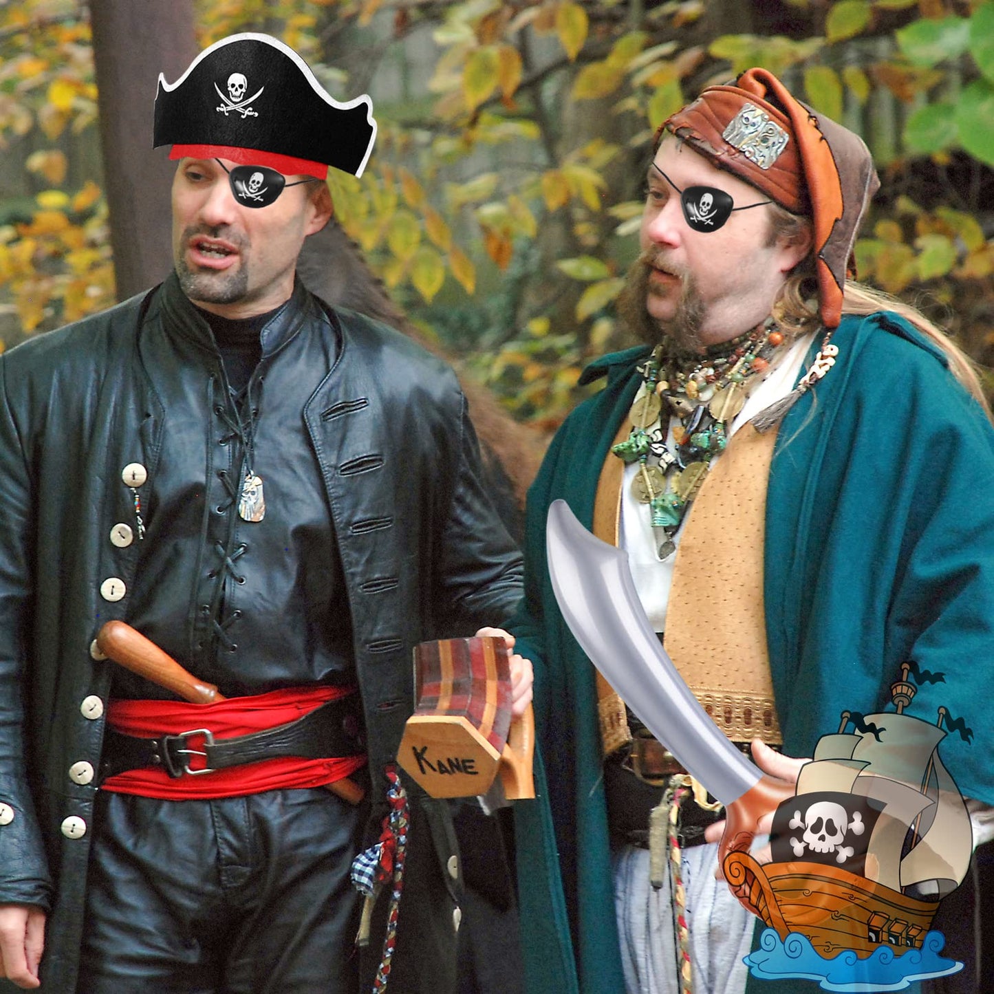 ZeeDix 18-Piece Pirate Accessories Set for Kids | Hats, Eye Patches & Swords