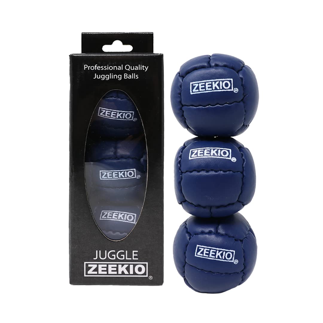 Zeekio Galaxy Juggling Balls - Premium 12-Panel Leather, 130g, 67mm (Pack of 3)